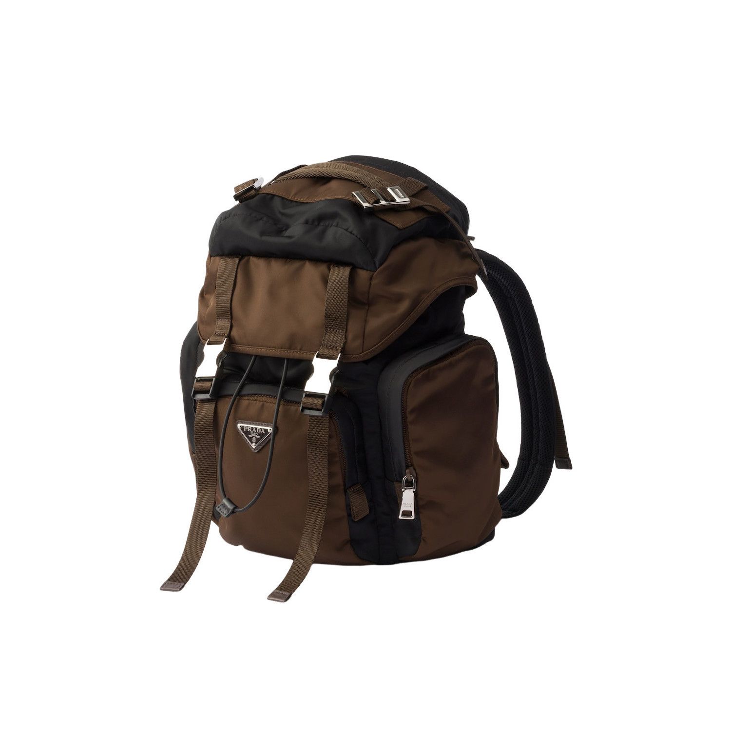 Prada PRADA $3500 Black/Burnt Re-Nylon And Leather Backpack New & Size ONE SIZE - 2 Thumbnail