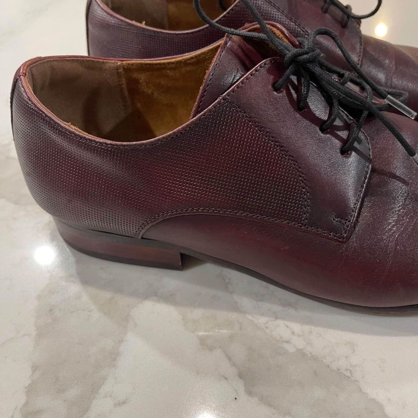 Florsheim Florsheim Dress Shoes Oxford Brown Leather Plain Toe Men 12D Size US 12 / EU 45 - 9 Thumbnail