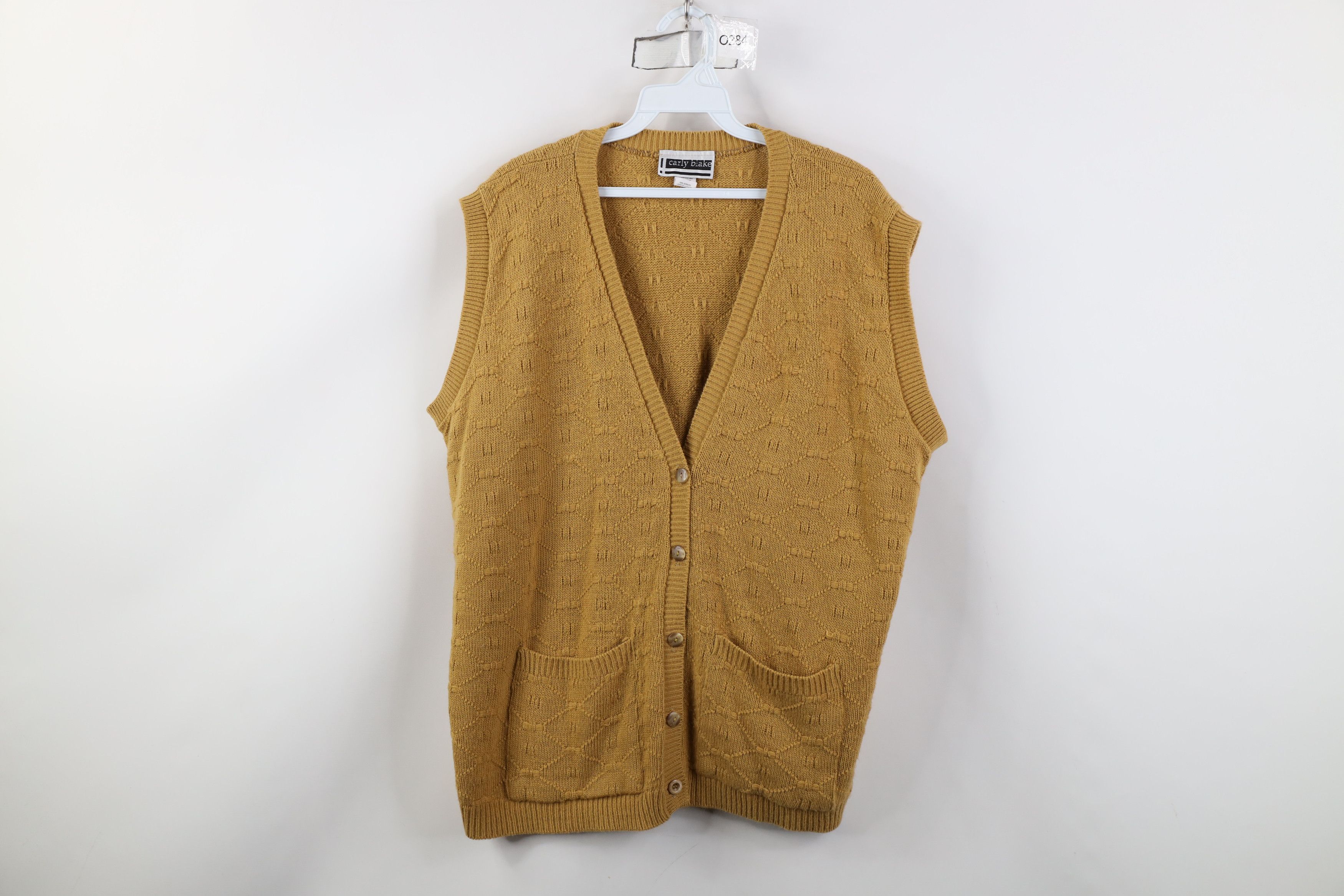 Vintage Vintage 90s Streetwear Knit Cardigan Sweater Vest Wheat USA Size XL / US 12-14 / IT 48-50 - 1 Thumbnail