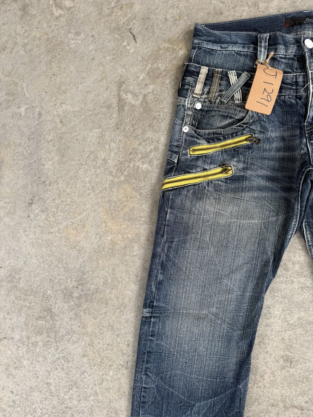 Japanese Brand Japanese Double Waist Dominate Embroidered Distressed Jeans Size US 33 - 4 Thumbnail