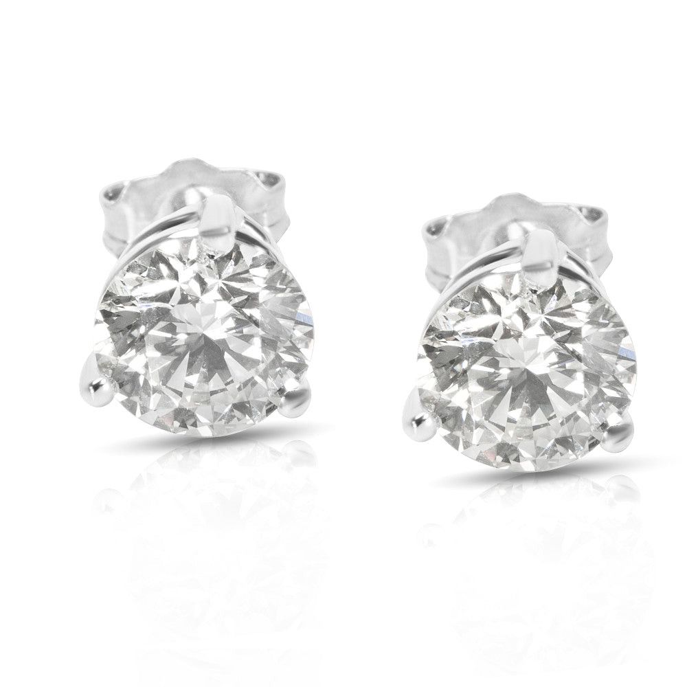 Other 3 Prong Basket Setting Diamond Stud Earrings in 14K White Gold (0.75 CTW) Size ONE SIZE - 1 Thumbnail