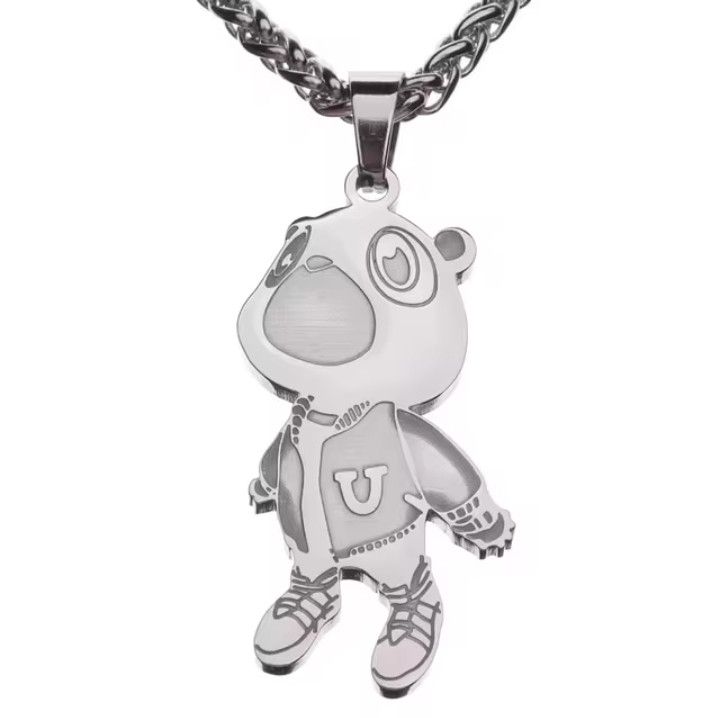 Jewelry stainless steel bear Necklace Post Grunge Punk Chain vintage Size ONE SIZE - 7 Thumbnail