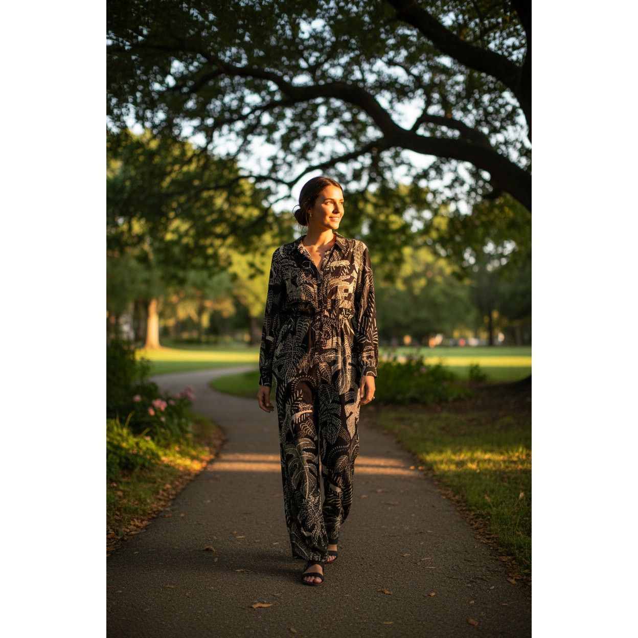 Anthropologie × Farm Rio New Tropical Print Jumpsuit Coverall Elastic Waist Small Size 28" / US 6 / IT 42 - 2 Thumbnail