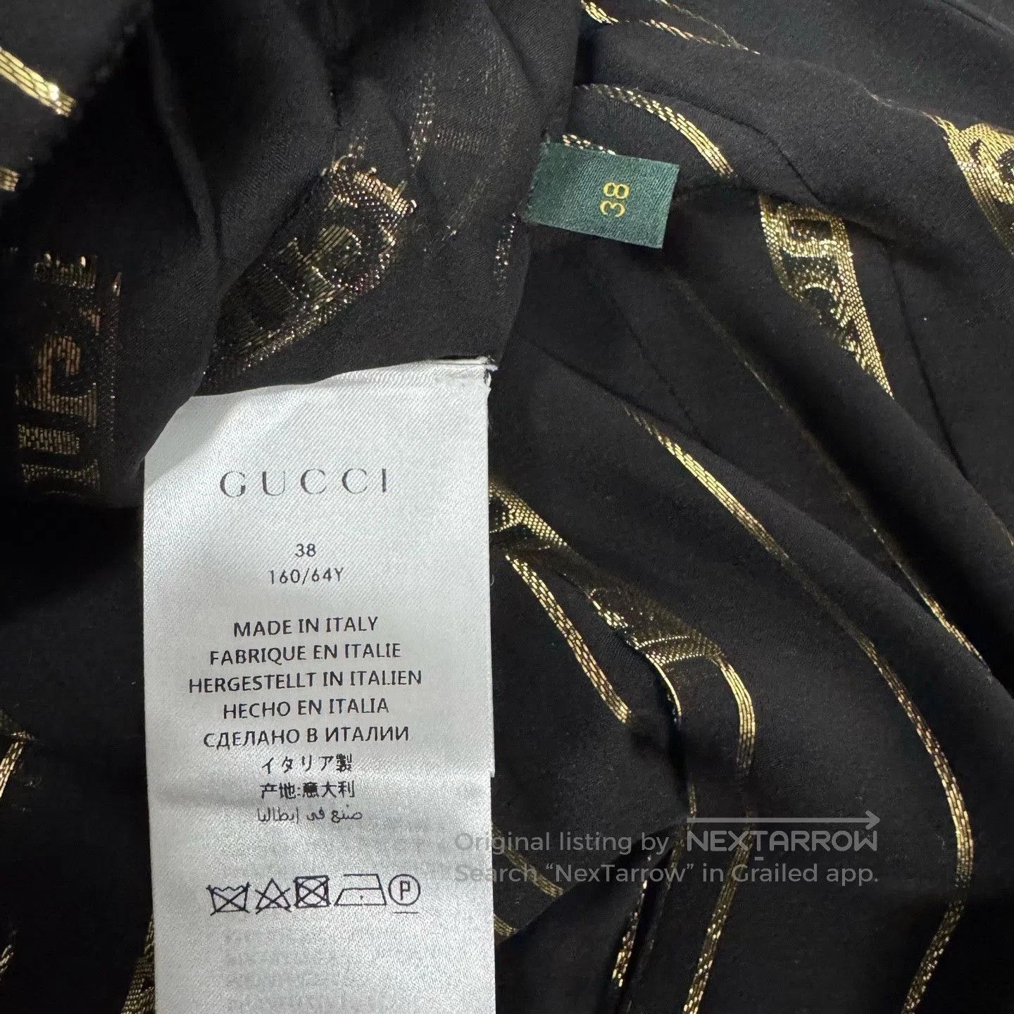 Gucci Gucci Dapper Dan Gold Logo Pleated Skirt. Size 37" - 6 Thumbnail