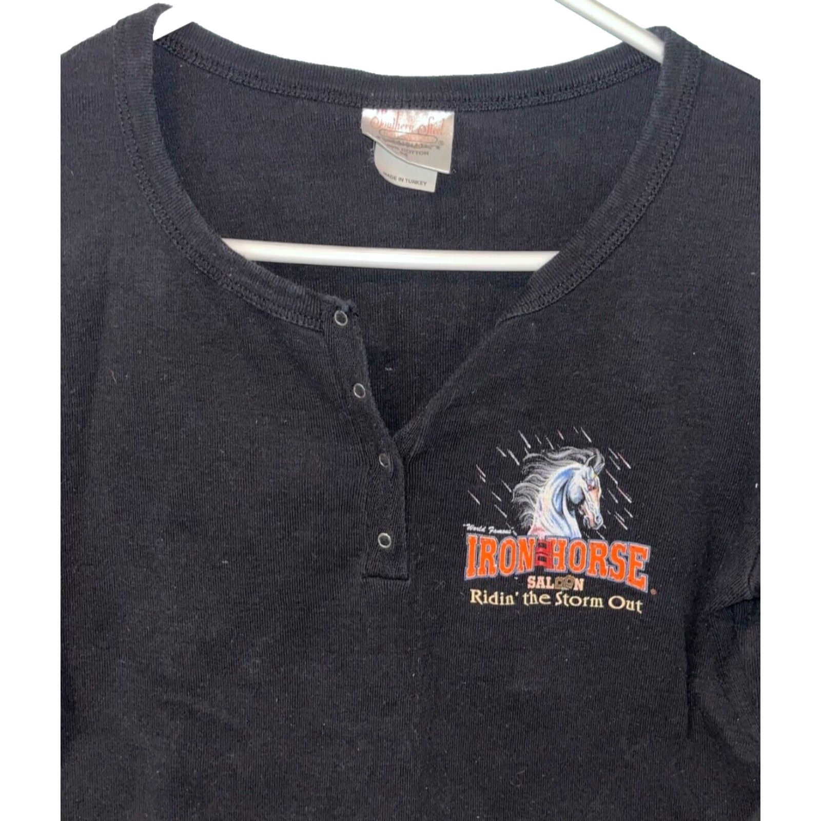 Vintage VINTAGE Iron Horse Saloon 2004 Biketoberfest Women's Sz. M Henley Harley Motorcycle Size M / US 6-8 / IT 42-44 - 5 Thumbnail