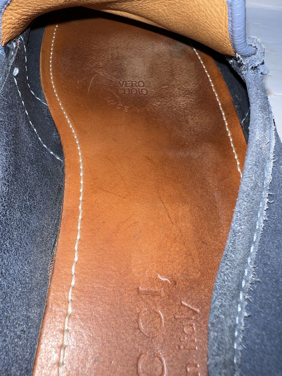 Gucci Men's Gucci Blue Suede Web Accent Loafers Size US 9 / EU 42 - 10 Thumbnail