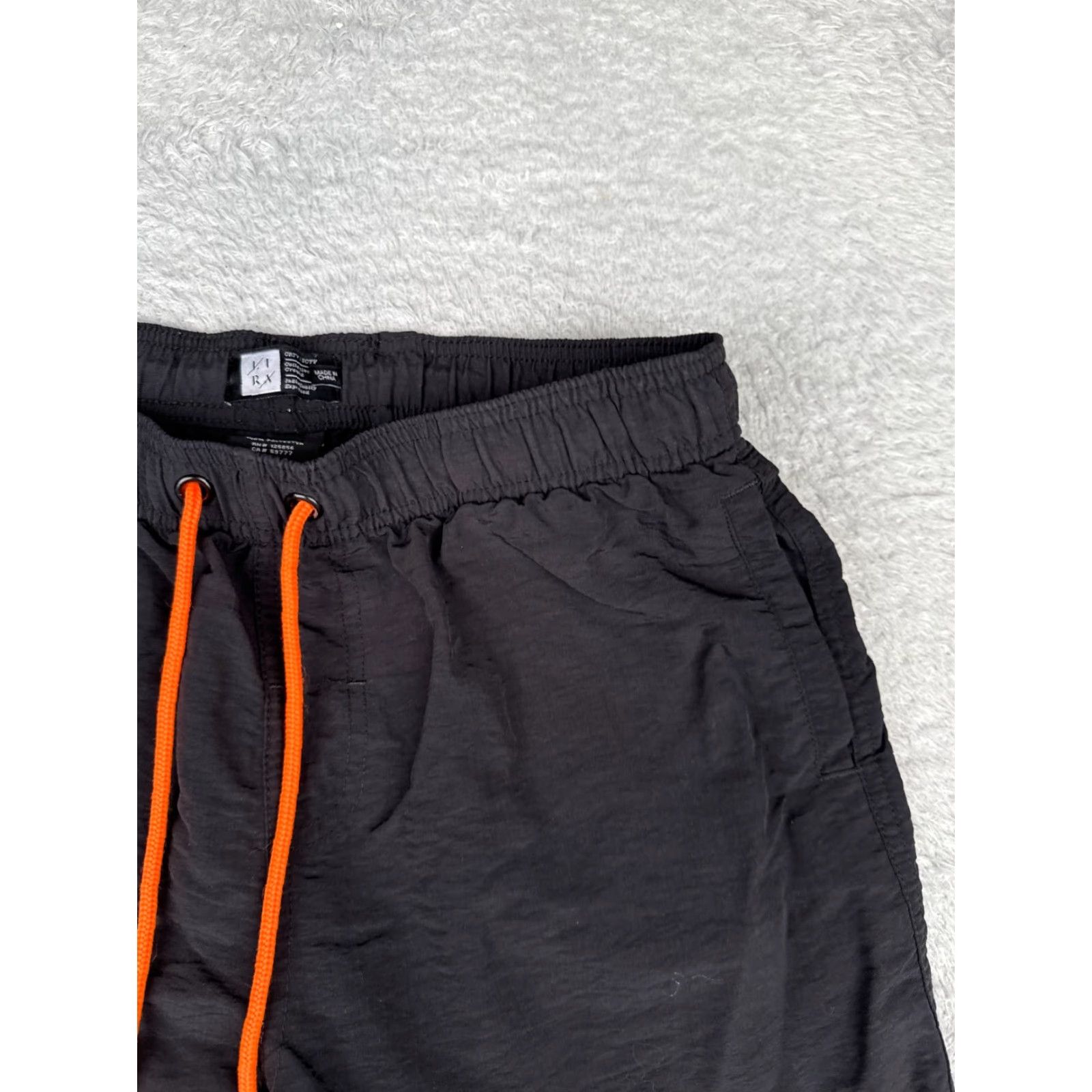 Vintage LIRX Swim Trunks Mens Small Black Elastic Waist Drawsring 100% Nylon Beach Surf Size ONE SIZE - 5 Thumbnail