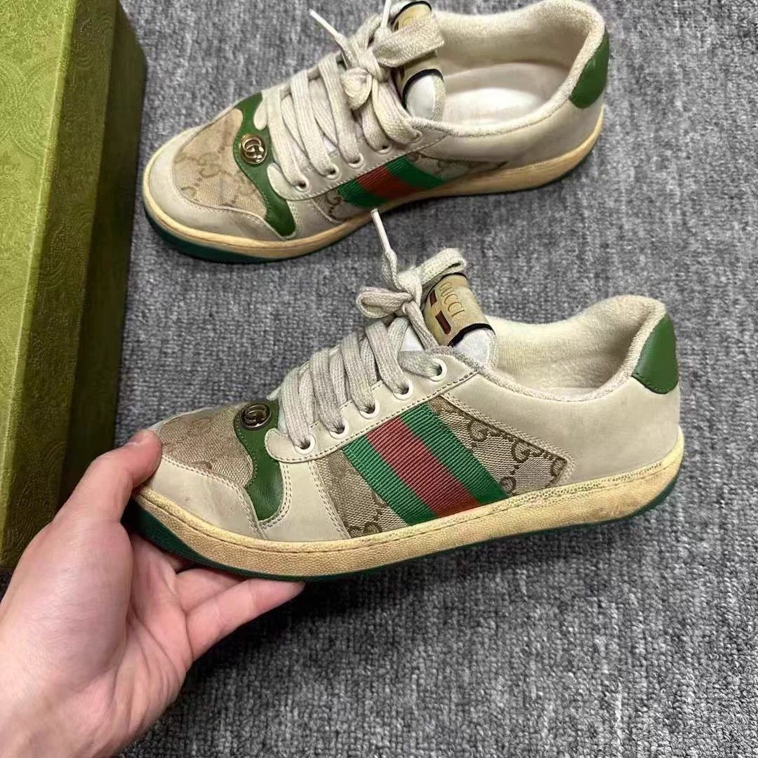 Gucci Gucci GG Distressed Sneakers 95 New 37 box & accs Size US 6 / IT 36 - 2 Thumbnail