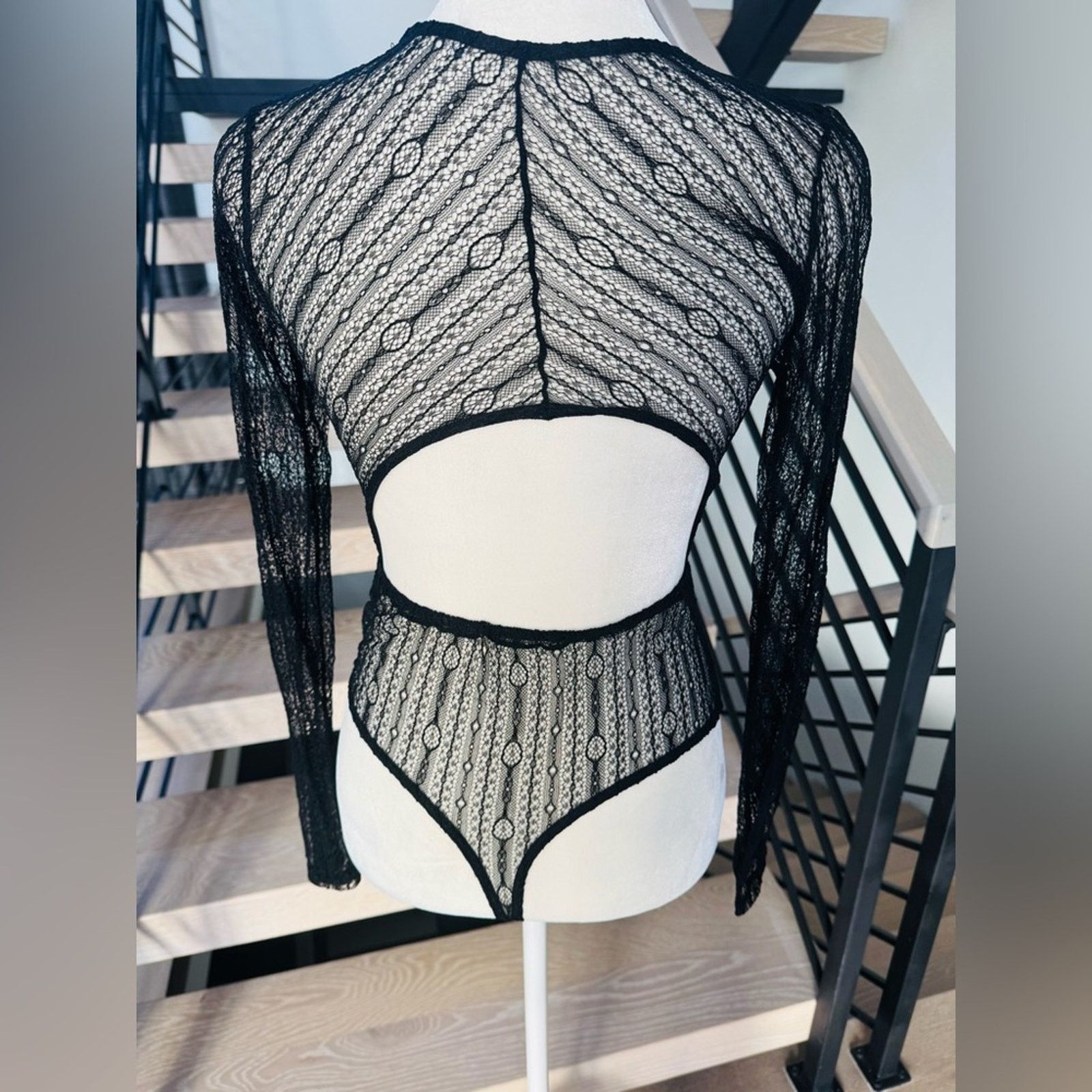 Other New Y2K Chic Black Sheer V-Neck Long Sleeve Bodysuit size XS Size XS / US 0-2 / IT 36-38 - 9 Thumbnail