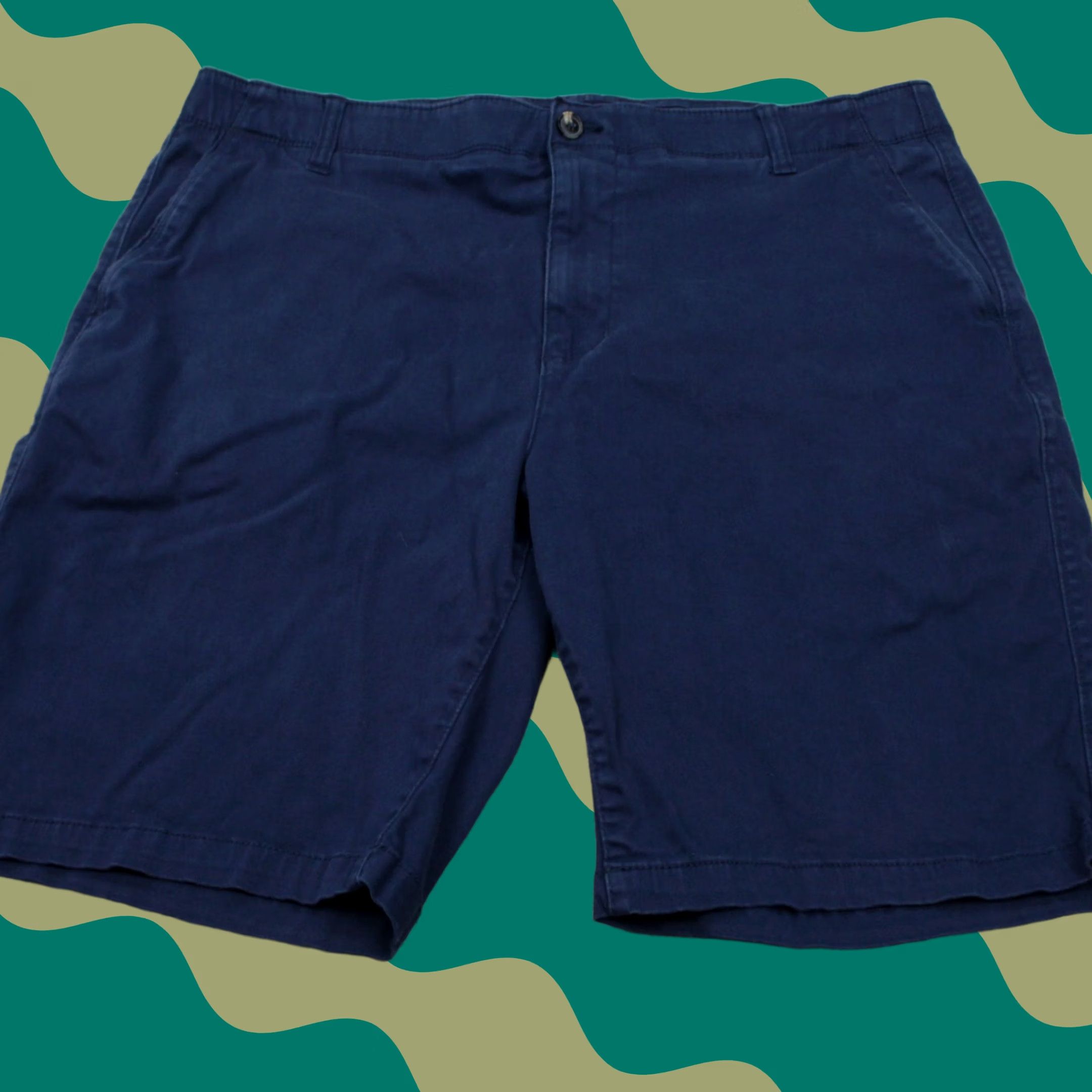 Nat Nast Nat Nast Chino Shorts Mens 40 Blue Flat Front Cotton Stretch Inseam 9" (9 in) Regular Fit? Size US 40 / EU 56 - 1 Thumbnail