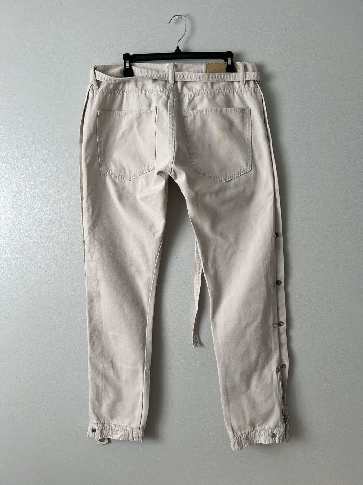 MNML MNML double knee jeans in off-white Size US 33 - 3 Thumbnail