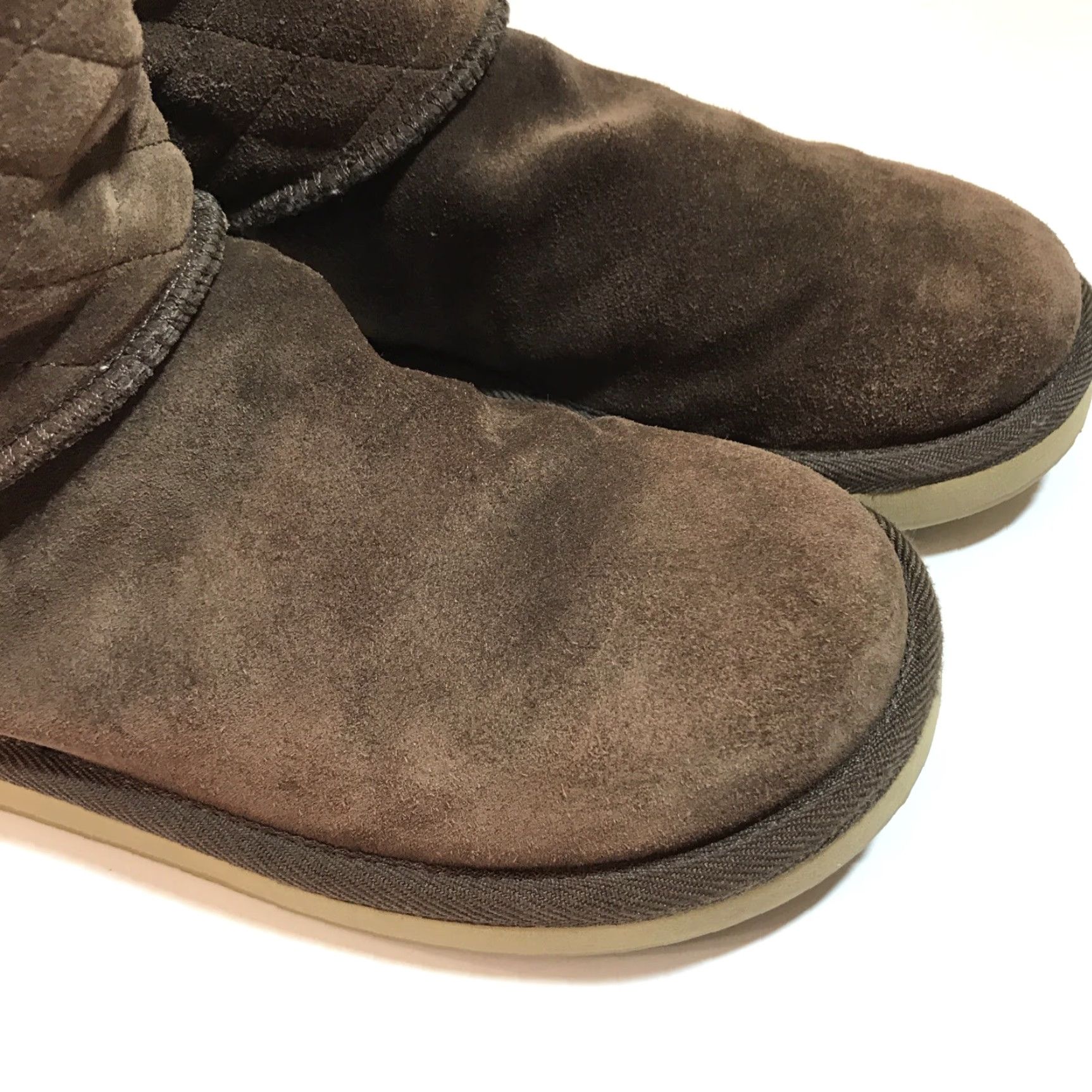 Vintage Bass Women's Winter Boots Antero Size 8 Brown Quilted Suede Lined Faux Fur Mid-Calf Flat Size US 8 / IT 38 - 5 Thumbnail