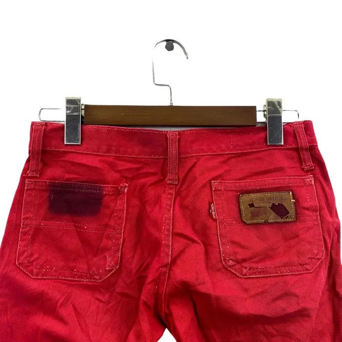 Johnbull Vintage JOHN BULL JAPANESE Denim Distress Red Boot Cut Jeans Size 32" / US 10 / IT 46 - 5 Thumbnail