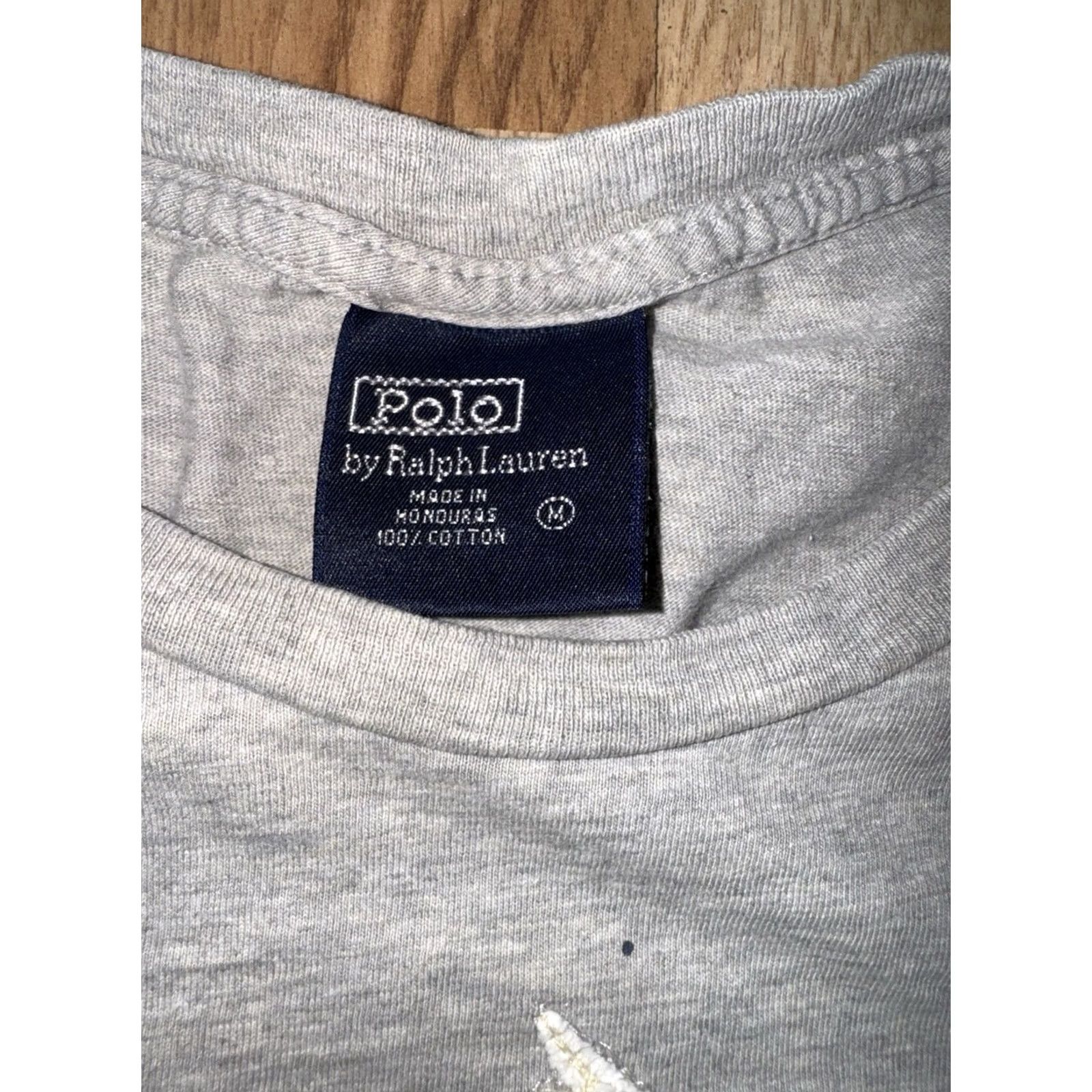 Polo Ralph Lauren VINTAGE Polo Ralph Lauren R Wing Men’s Gray Long Sleeve Shirt M Crew Neck Cotton Embroidered Logo All Seasons Regular Mens Size US M / EU 48-50 / 2 - 2 Thumbnail
