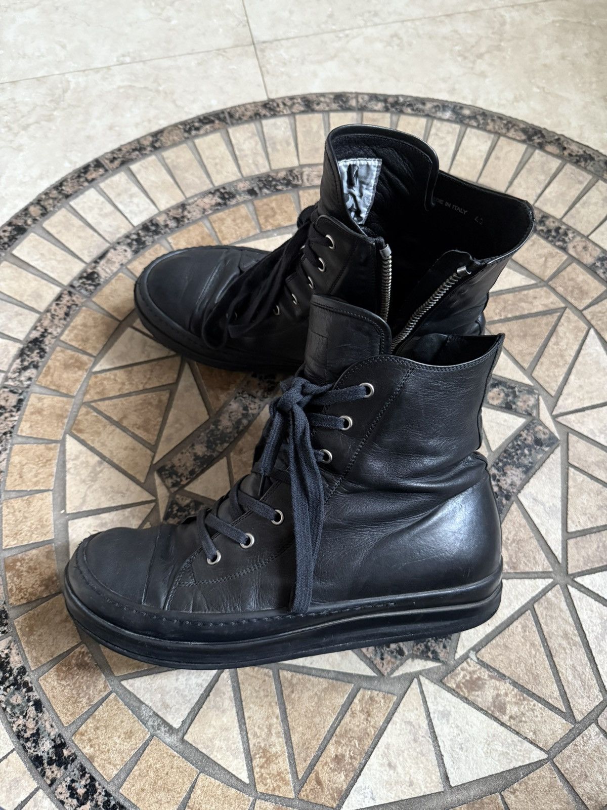 Rick Owens SS09 “Crust” Leather Staple Ramones Size US 10 / EU 43 - 4 Thumbnail