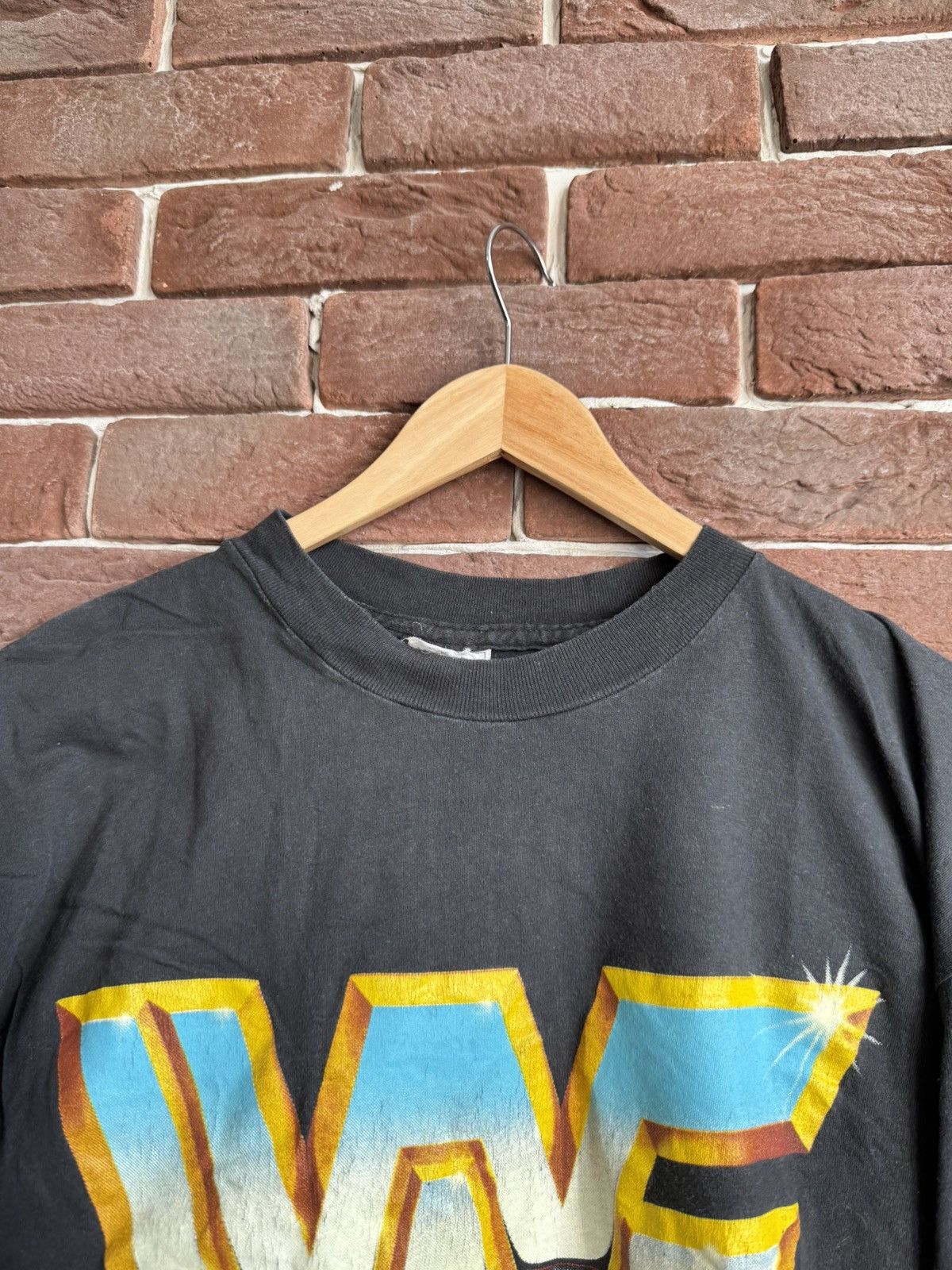 WWE Vintage 90s 1991 WWF LOGO Wrestling Grail WWE Black L Size US XL / EU 56 / 4 - 7 Thumbnail