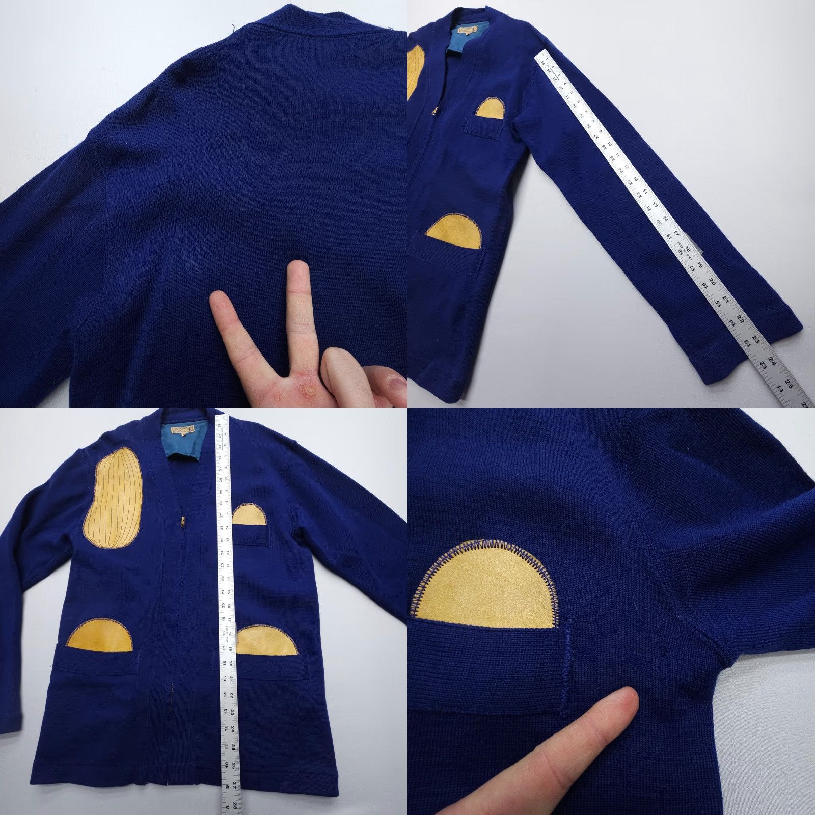CO VINTAGE HL Whiting Co Shooting Cardigan Mens Small Wool Blue 50s 60s USA Full Zip Zipper Cardigan Men Size US S / EU 44-46 / 1 - 8 Thumbnail
