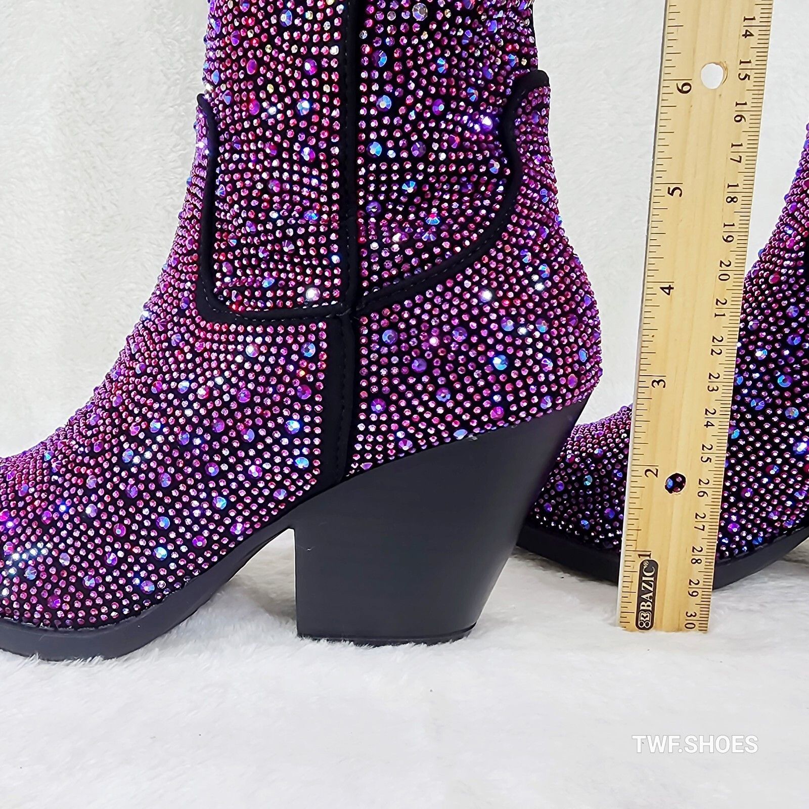Other Wild Ones Glamour Cowboy Purple Multi Ombre Rhinestone Cowgi Size US 5.5 / IT 35.5 - 4 Thumbnail