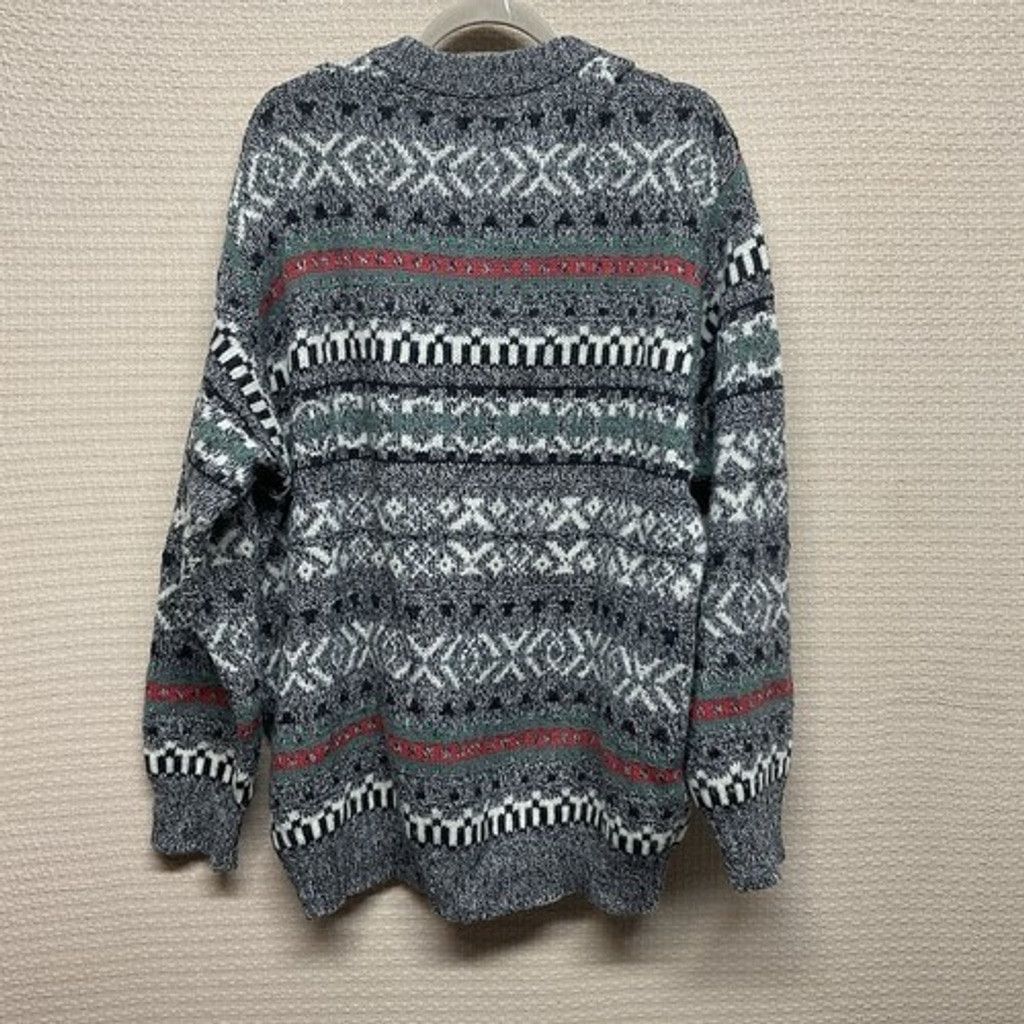 United Colors Of Benetton VTG 80s Benetton Fair Isle Wool CrewNeck Sweater Men Size L Size US L / EU 52-54 / 3 - 9 Thumbnail
