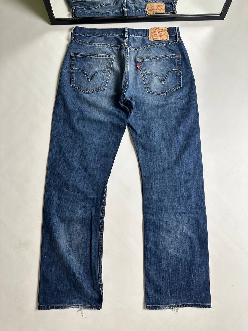 Levi's Vintage 90s Faded Washed Levis 501 Wide Jean Size US 34 / EU 50 - 2 Thumbnail
