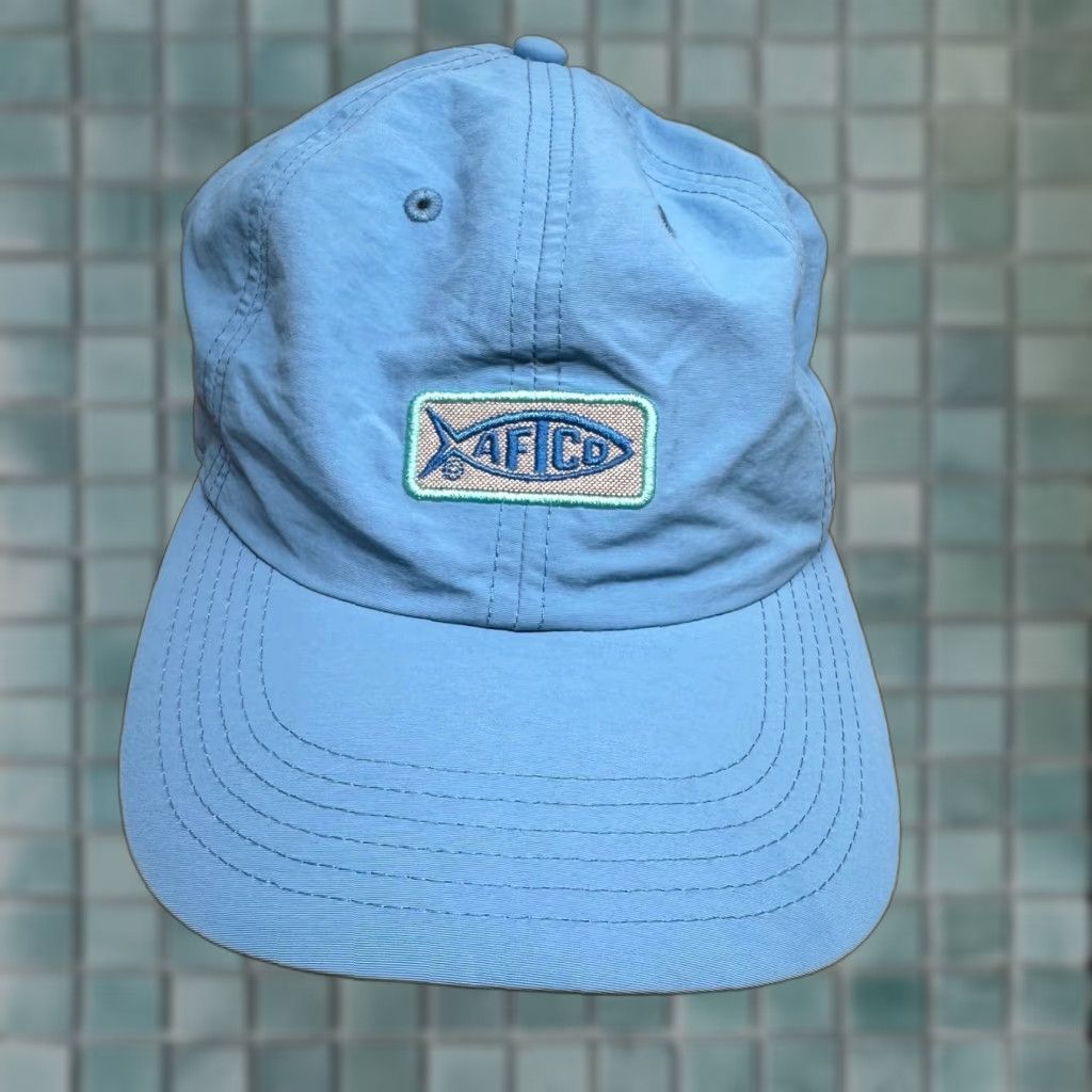 CO AFTCO Baseball Cap Nylon Blue Adjustable Logo Patch Men Hat Cap Size ONE SIZE - 1 Thumbnail