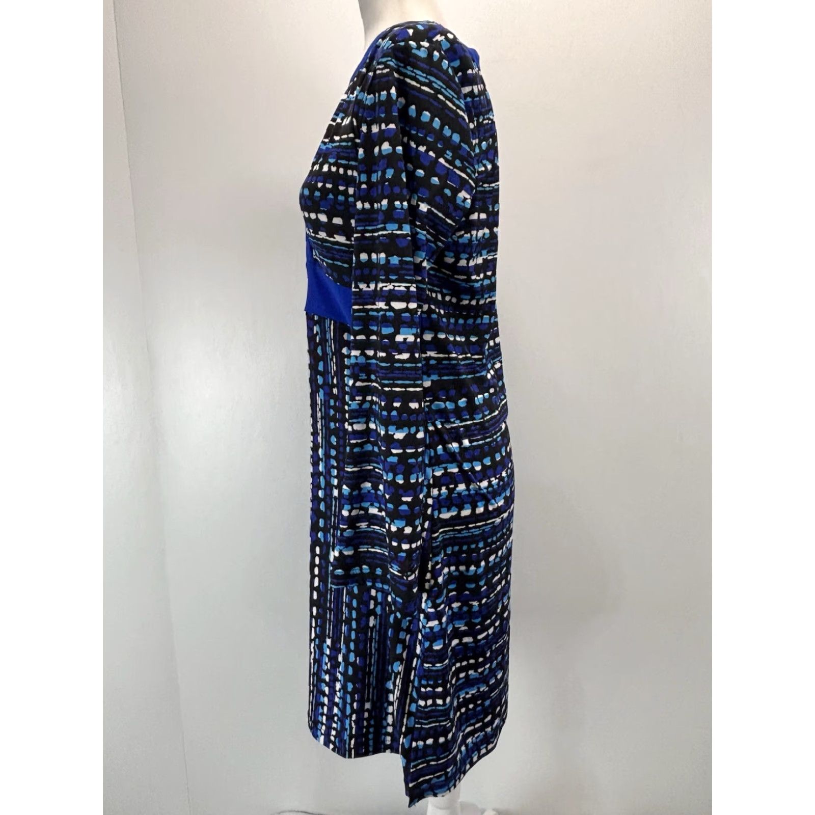 Vintage Coolibar Long Sleeve Dress Sz Medium Blue Black UPF 50+ Sun Protection Size M / US 6-8 / IT 42-44 - 2 Thumbnail