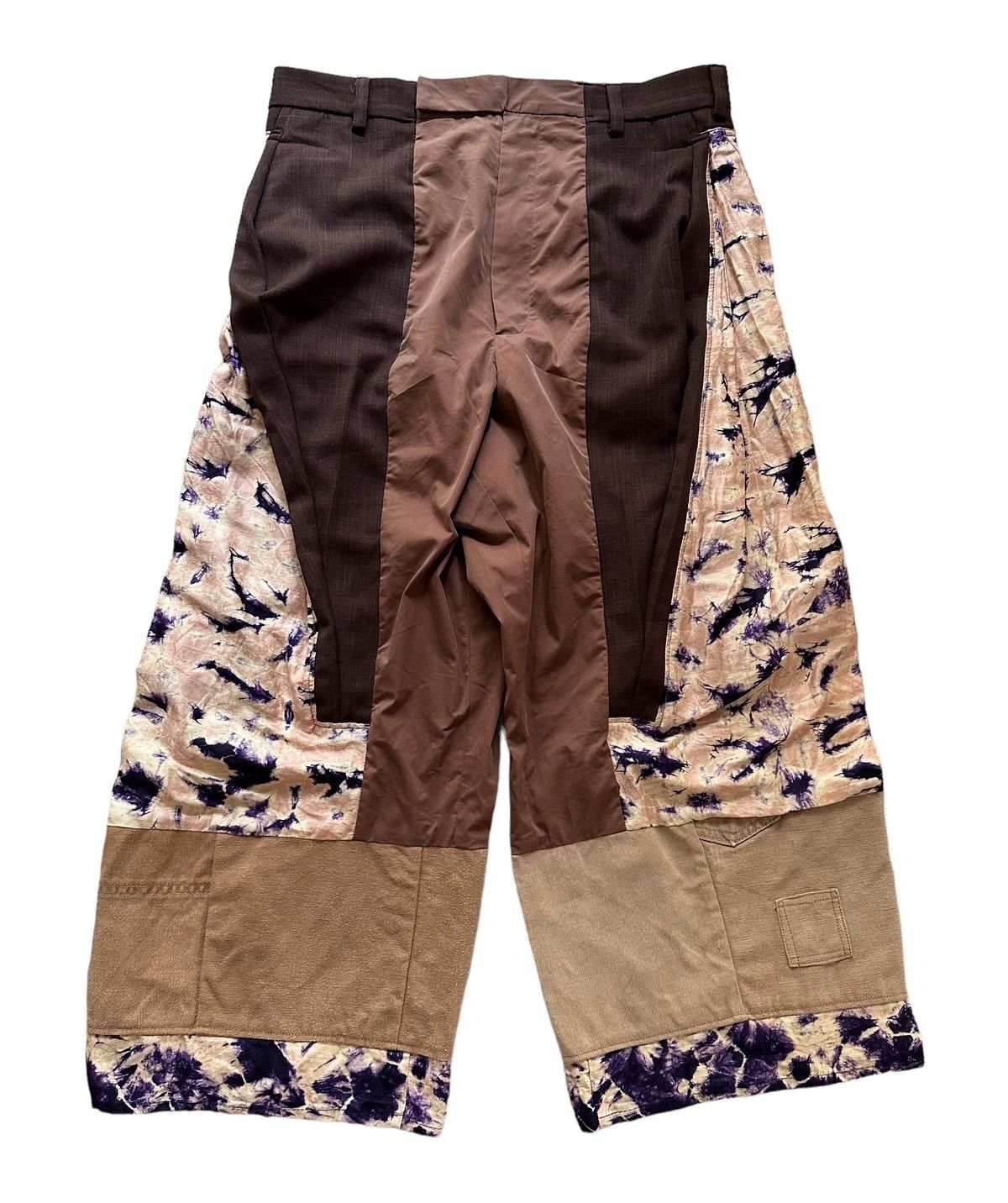 Japanese Brand remake tie dye mix cropped wide pants Size US 28 / EU 44 - 3 Thumbnail