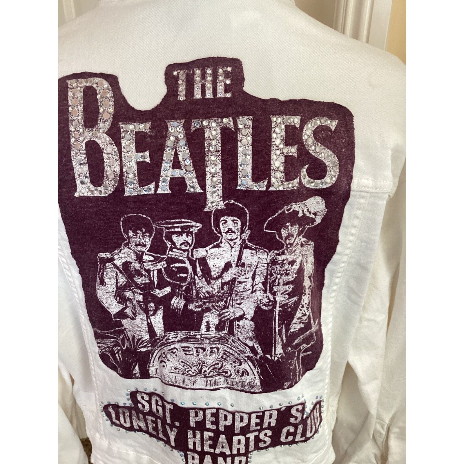 Other THE BEATLES SGT PEPPER RHINESTONE DENIM MOTO TRUCKER JACKET Size L / US 10 / IT 46 - 3 Thumbnail