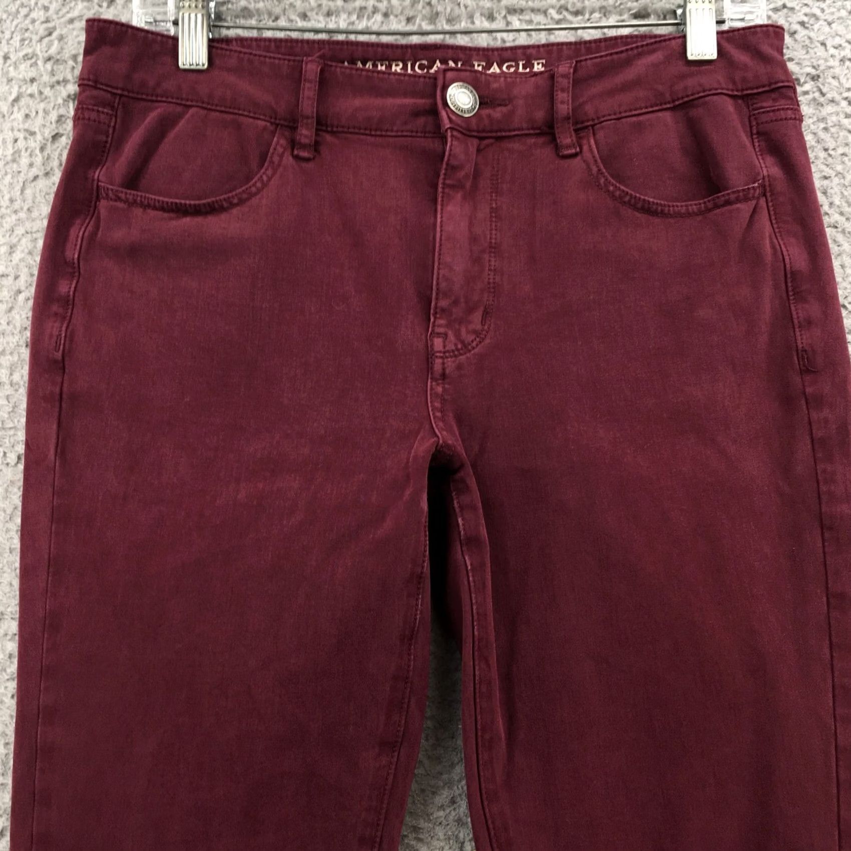 American Eagle Outfitters American Eagle Outfitters Hi-Rise Jegging Jeans Womens 8 Red Button Stretch Zip Adult Regular Size 8 Denim Warm Season 4-Pocket Size 30" / US 8 / IT 44 - 2 Thumbnail