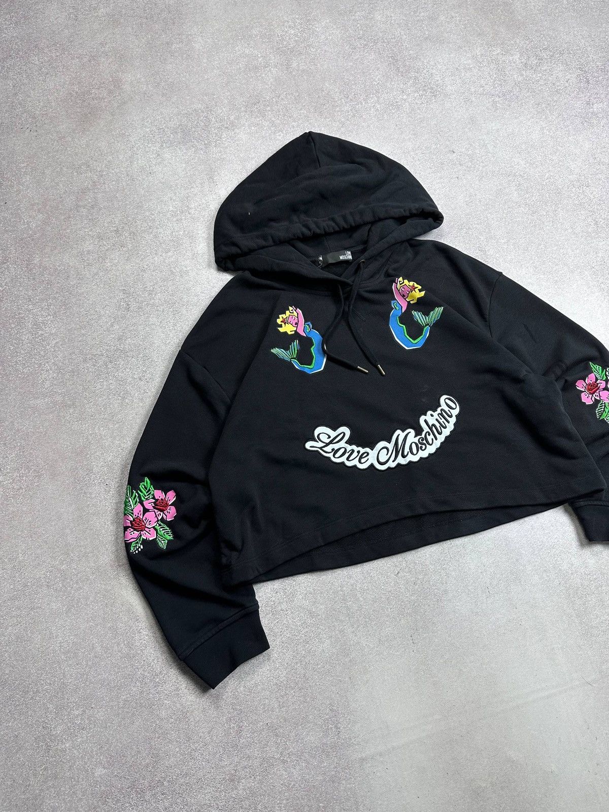 Vintage Love Moschino Marmaids Crop Hoodie