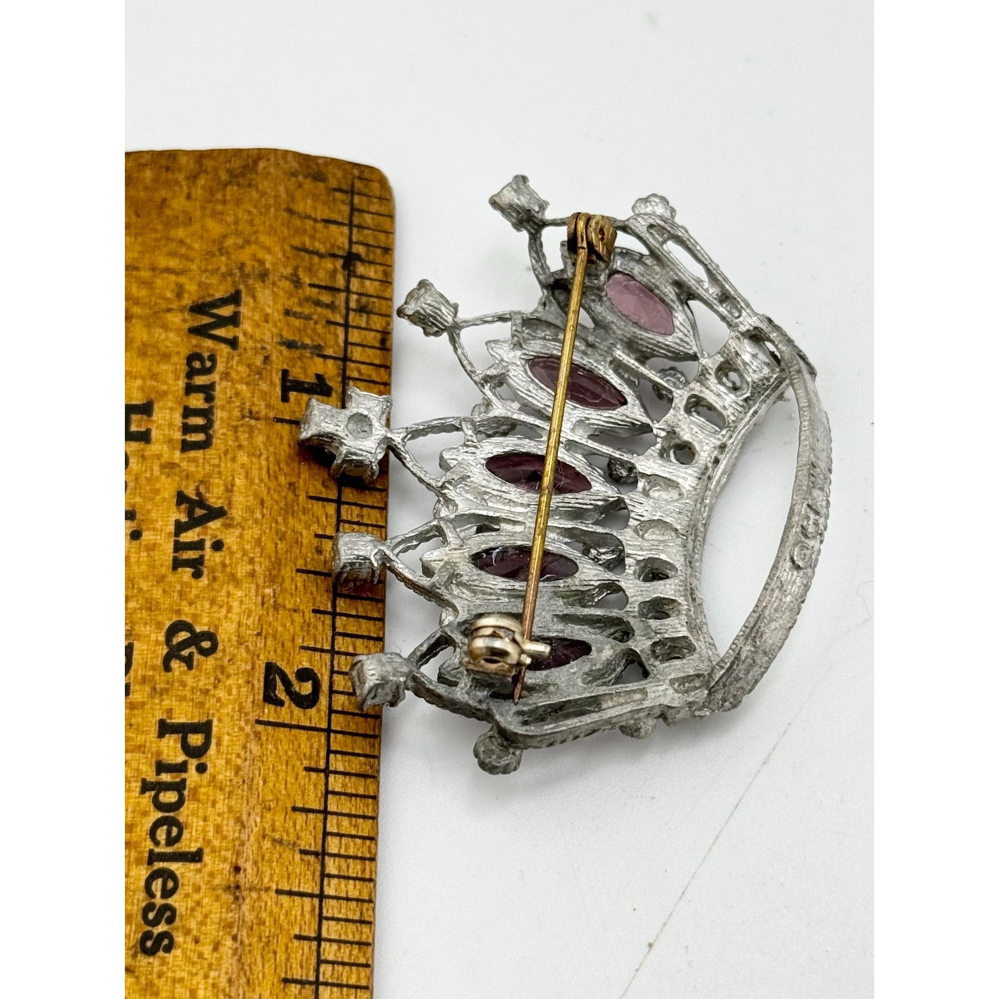 Vintage Vintage CFW estate purple crown brooch pin Size ONE SIZE - 6 Thumbnail
