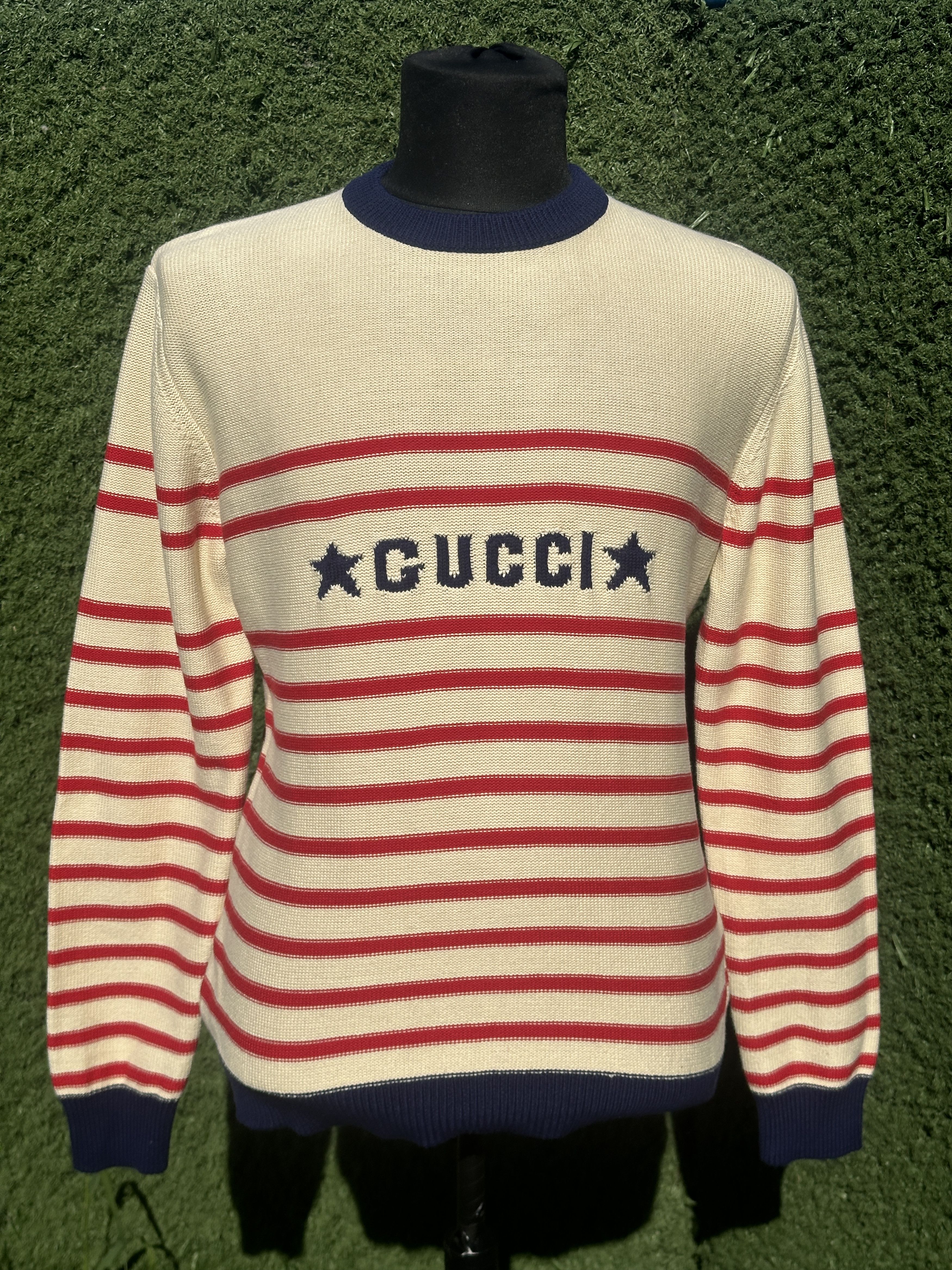 Gucci Luxury Gucci Knit Striped Sweater Crew Neck Size M 175/96 A Size US M / EU 48-50 / 2 - 7 Thumbnail