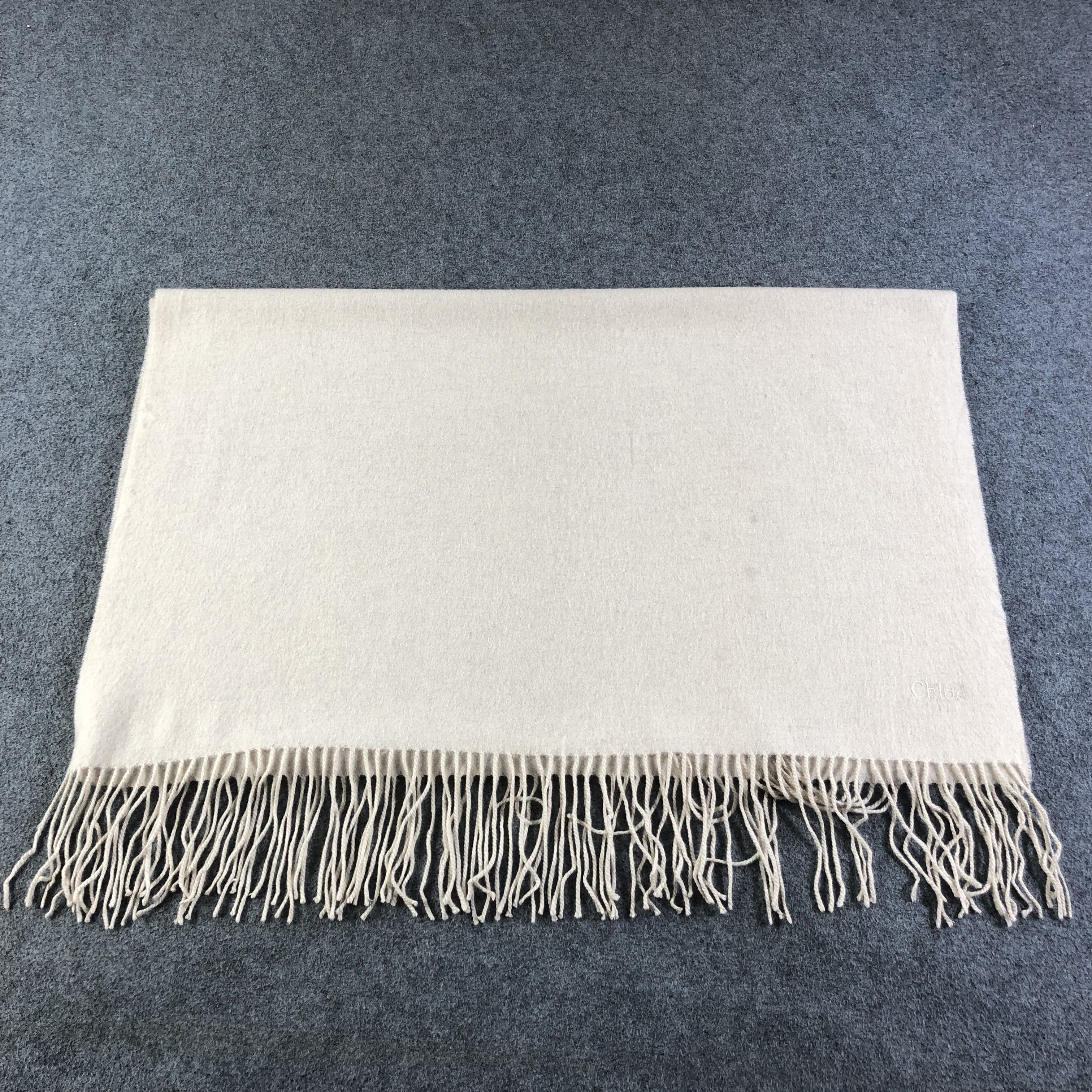 Vintage Chloe Plain Cashmere Scarf Muffler V1189 Size ONE SIZE - 2 Thumbnail
