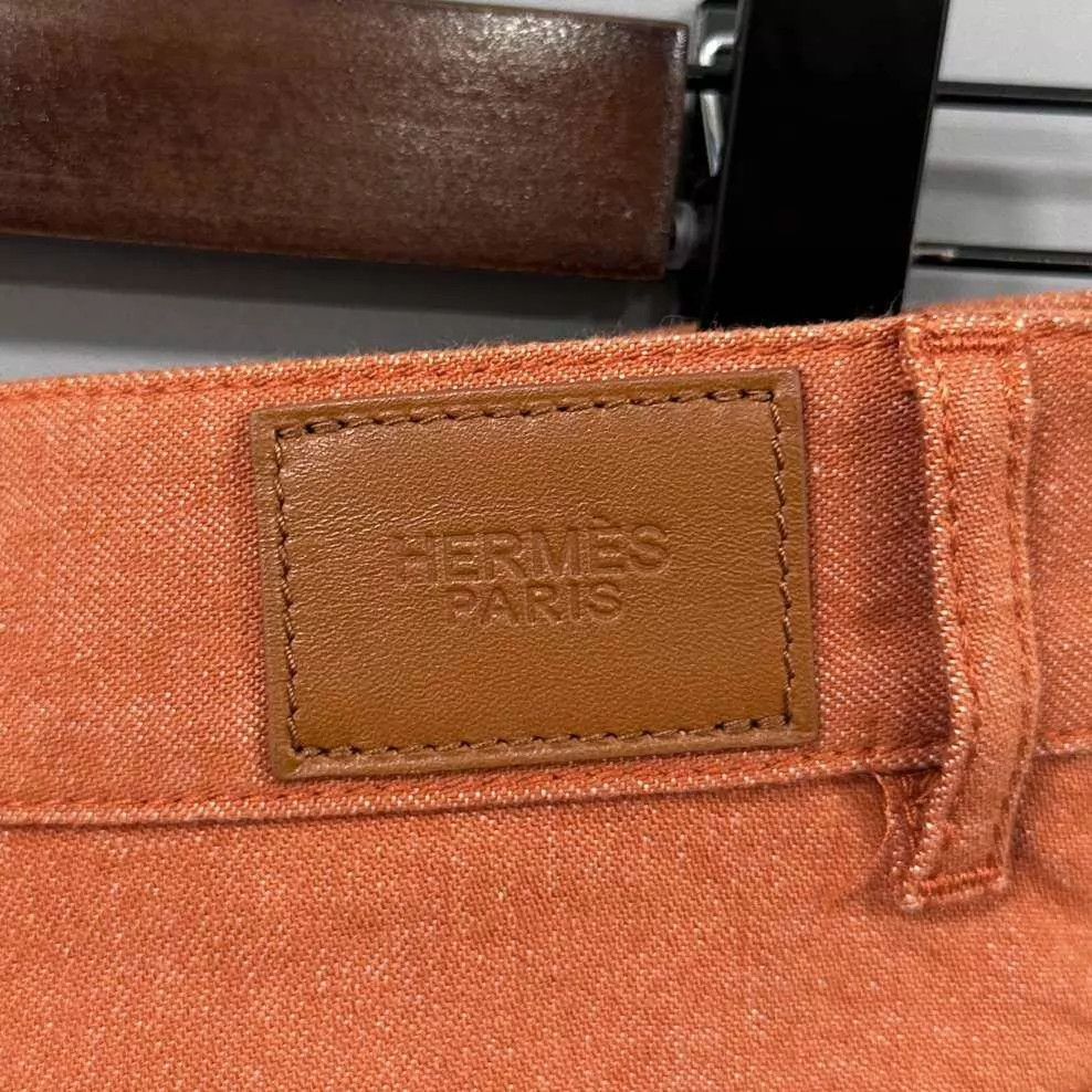 Hermes HERMES Orange Wide Leg Work Pants 36 99 New Size 26" / US 2 / IT 38 - 4 Thumbnail