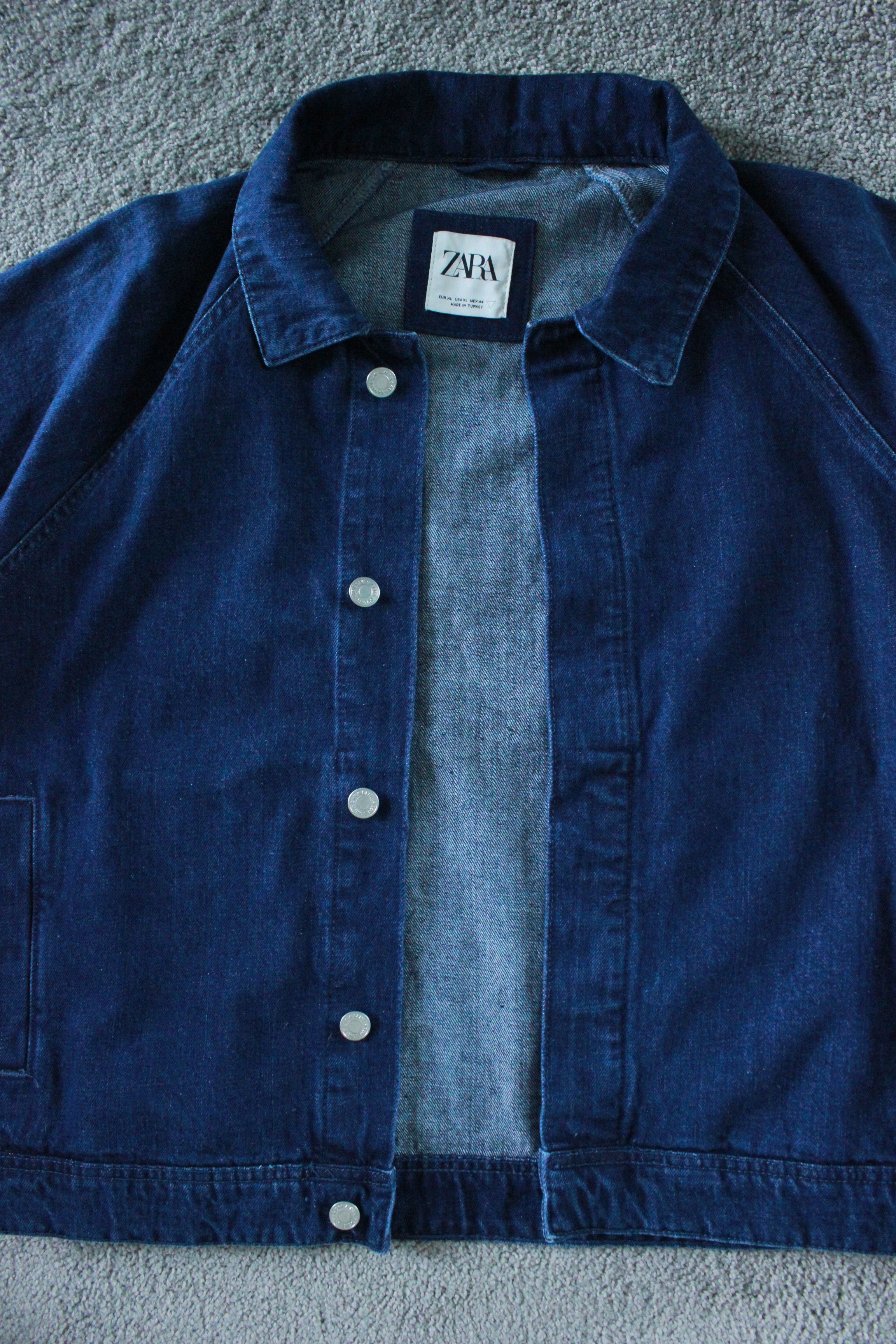 Zara Zara Mens Boxy Fit Ddenim Jacket Blue XL Size US XL / EU 56 / 4 - 8 Thumbnail