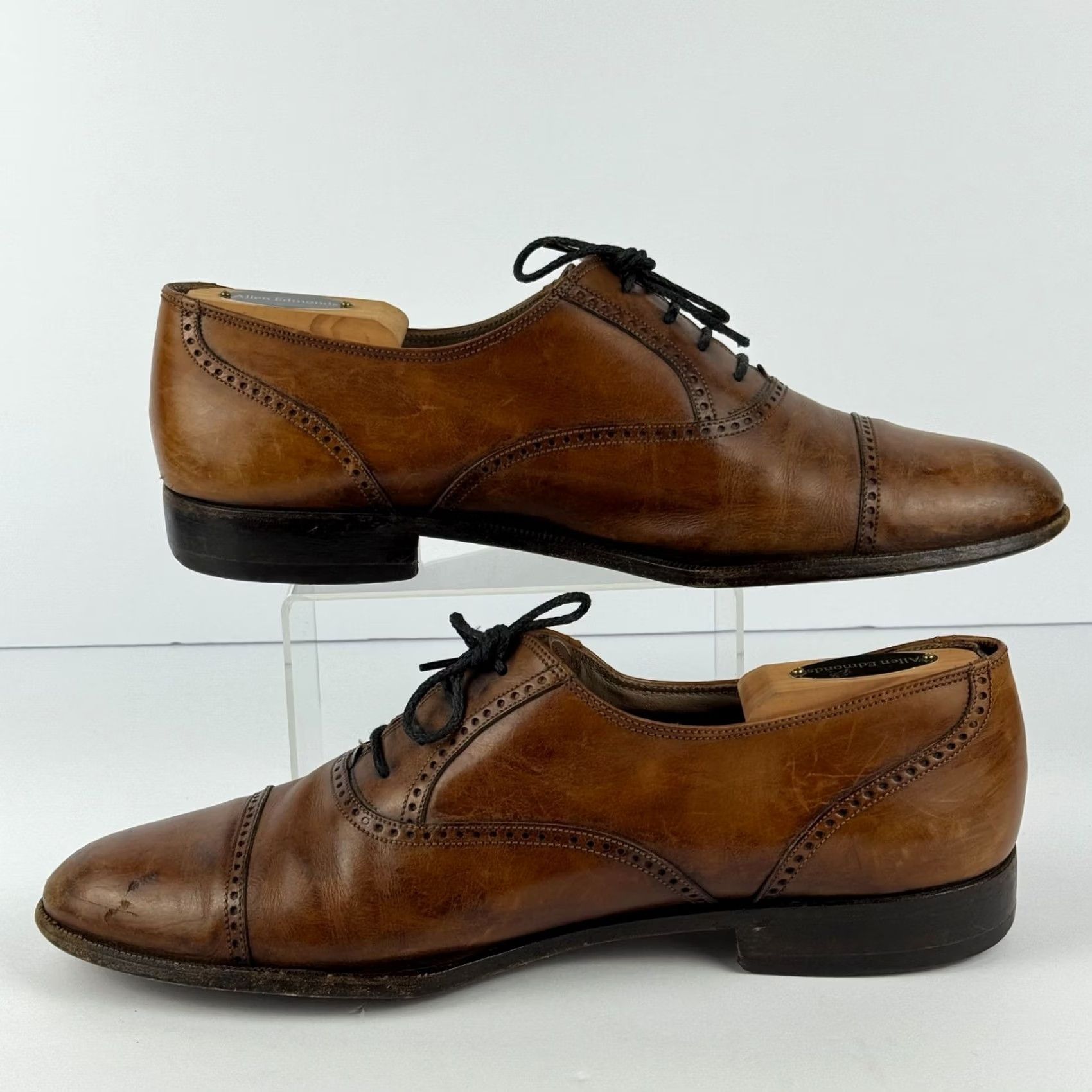 Bally Bally Mens Dress Oxford Cap Toe Leather Leather D Brown 10 Size ONE SIZE - 3 Thumbnail