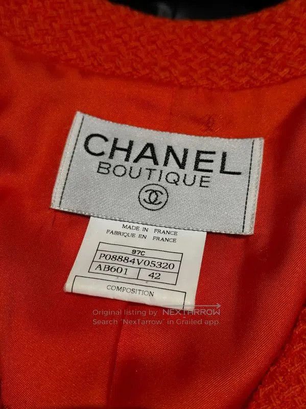 Chanel Chanel Orange Wool Tweed Women's Jacket . Size M / US 6-8 / IT 42-44 - 6 Thumbnail