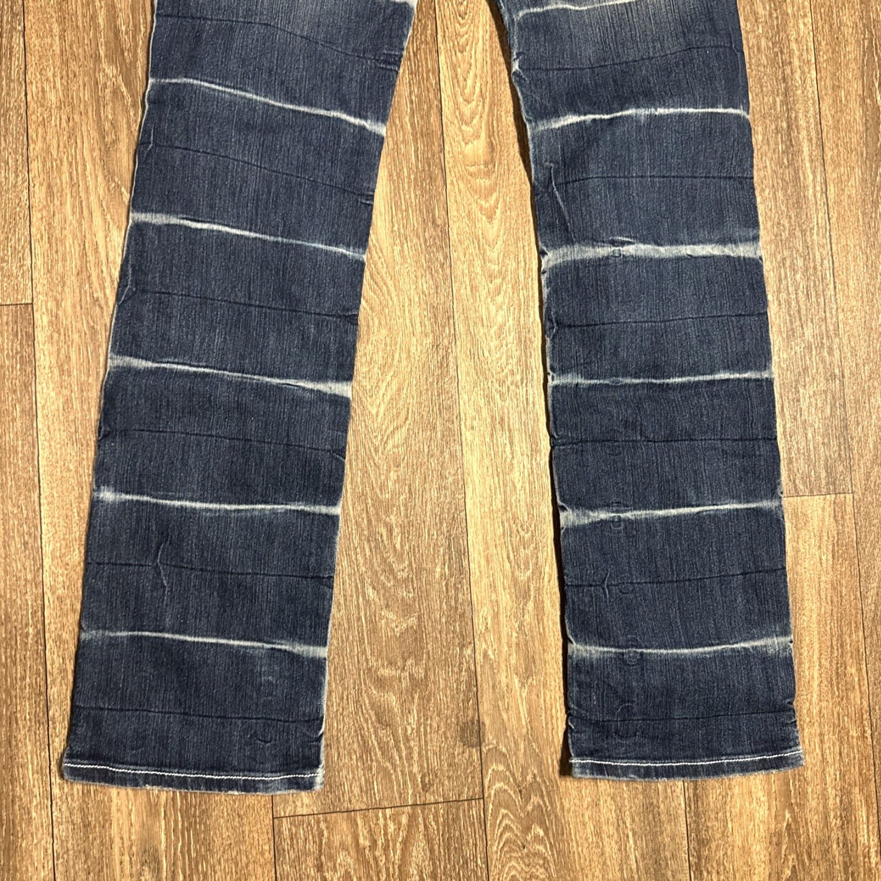 Denime VINTAGE Y2K Jeans Flared Hip Hop Denim Striped 7 30x32 Women Size 28" / US 6 / IT 42 - 6 Thumbnail