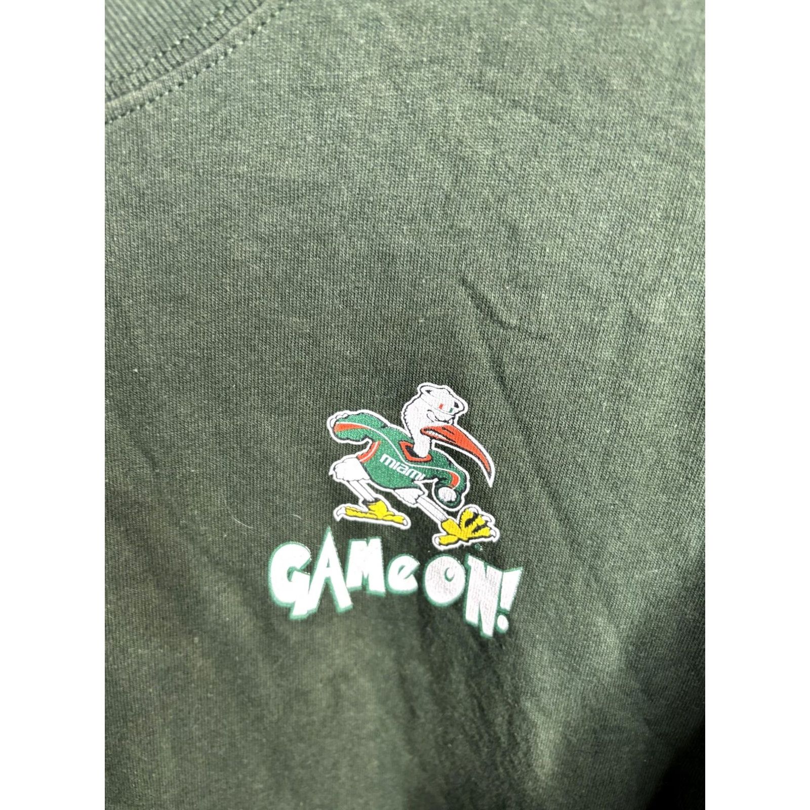 Vintage VINTAGE Miami Hurricanes Shirt Mens Large Green Angry Canes Game On BMOC 90s Tee Size US L / EU 52-54 / 3 - 2 Thumbnail