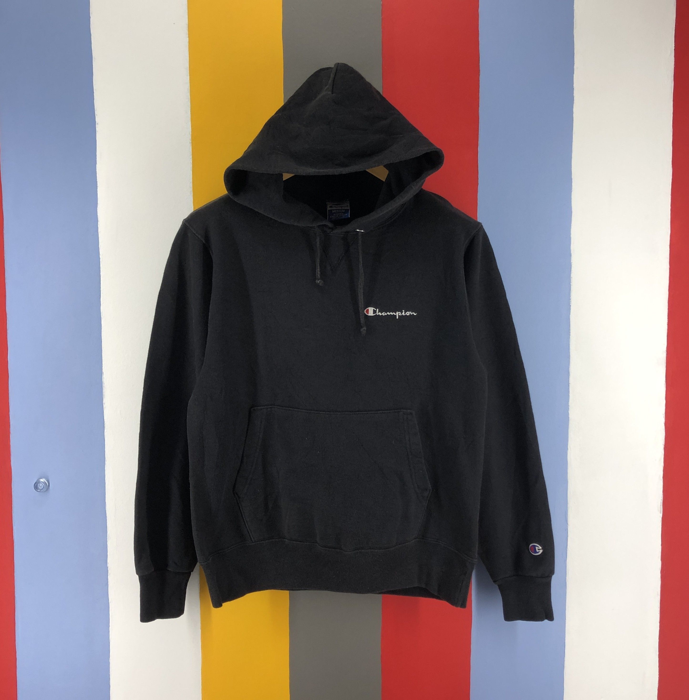 Champion 90s Vintage CHAMPION Hoodie Pullover #0758/D Size US S / EU 44-46 / 1 - 1 Thumbnail