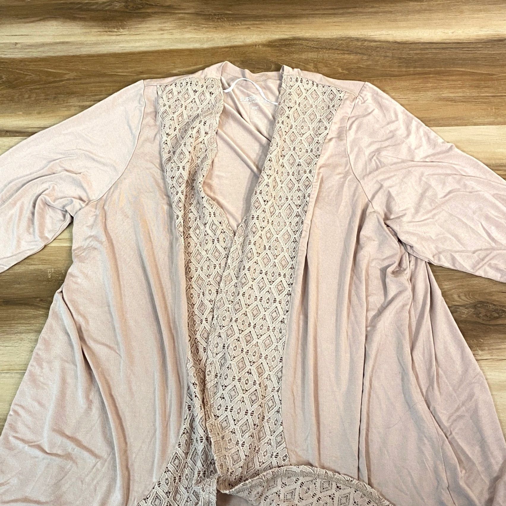 Torrid Torrid Cardigan Pink 2 Women Bohemian V-Neck 3/4 Sleeve Knit Lace Trim Duster Sweater Light Weight All Seasons Ajustment? Size XS / US 0-2 / IT 36-38 - 5 Thumbnail