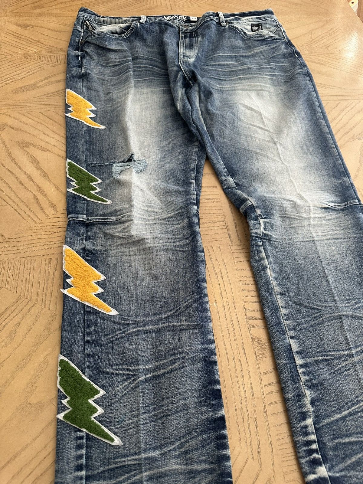Born Fly Bornfly men's jeans featuring a distressed blue Size US 42 / EU 58 - 3 Thumbnail