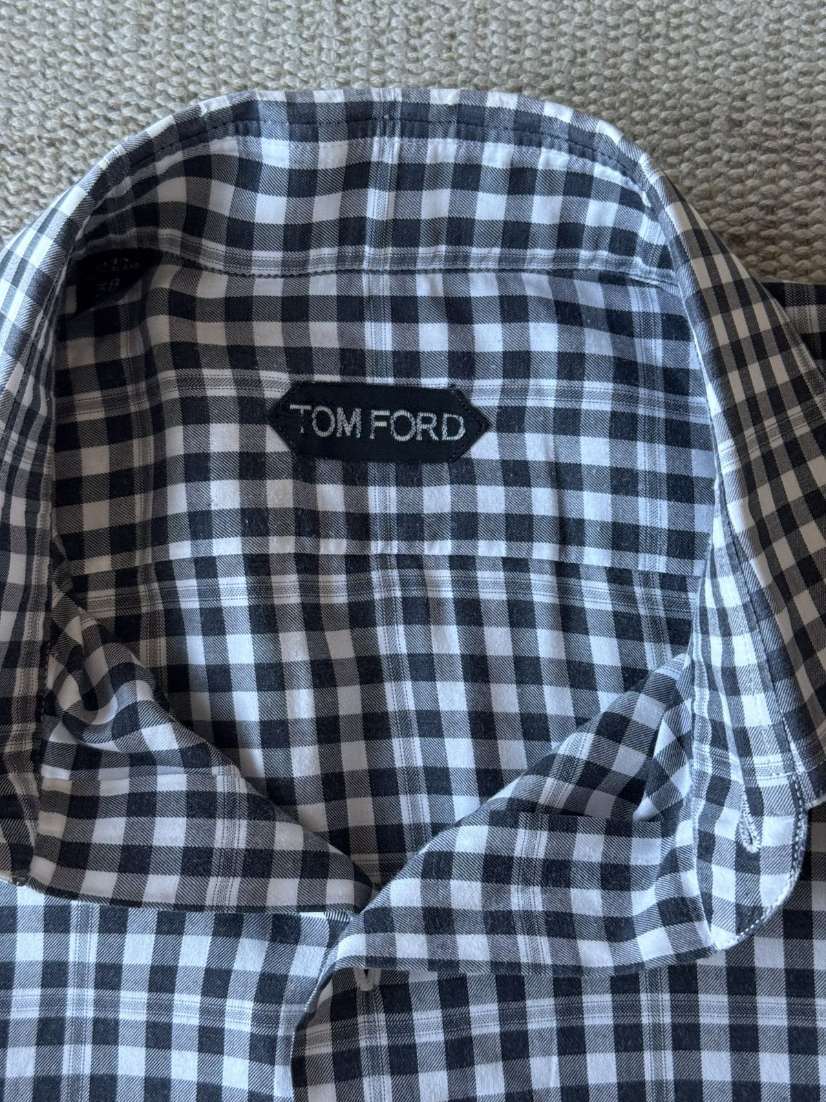 Tom Ford TOM FORD black and white plaid button down shirt 38/15 Size US S / EU 44-46 / 1 - 4 Thumbnail