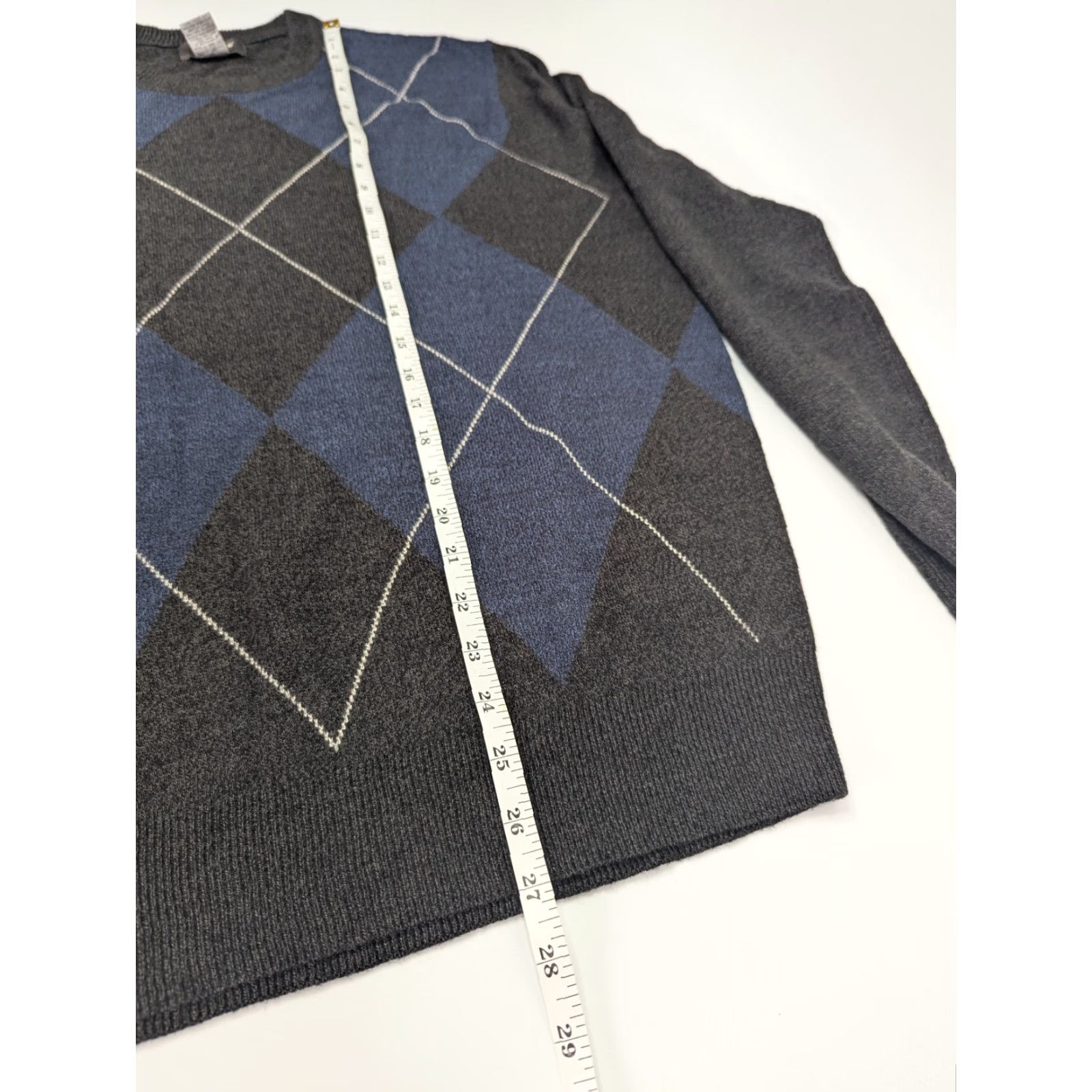 Dockers Dockers Sweater Mens Medium Gray Diamond Argyle Knit Crewneck Long Sleeve Size US M / EU 48-50 / 2 - 4 Thumbnail