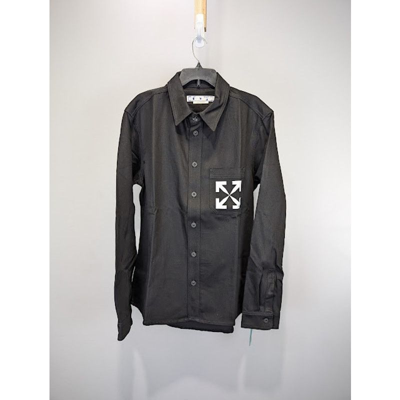 Off-White o1rshd1 Single Arrow Denim Shirt in Black/White Size US XXL / EU 58 / 5 - 1 Thumbnail