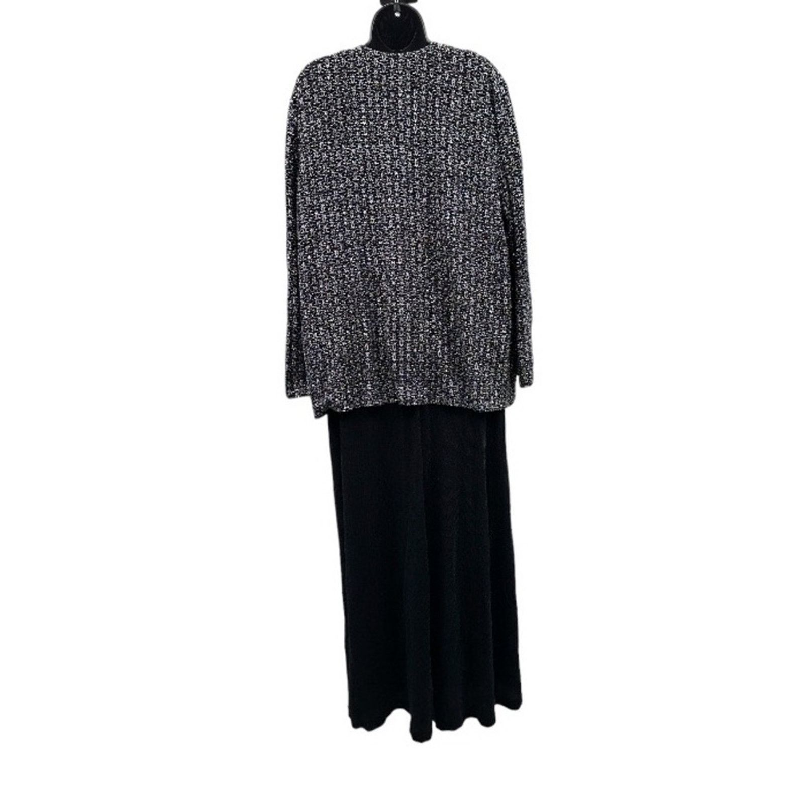 Alex Evenings Alex Evenings Black & Silver Glitter Dress & Cardigan Sz 22W Size 3XL / US 20-22 - 2 Thumbnail