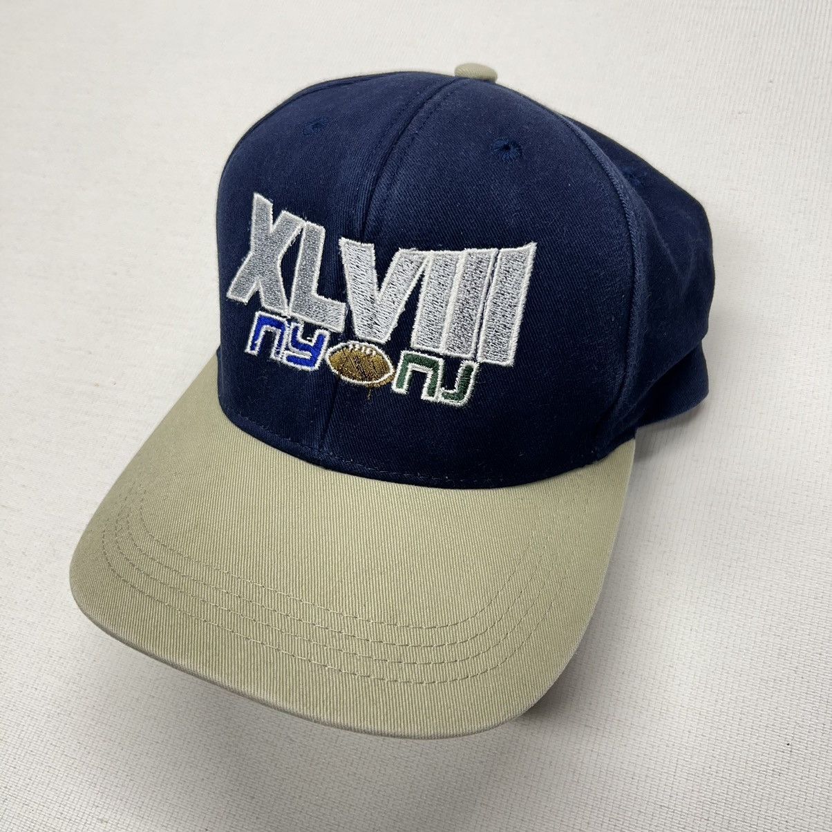 NFL Superbowl Hat Blue 2014 NFL Cap Strap XLVIII Football NJ NY Size ONE SIZE - 1 Thumbnail