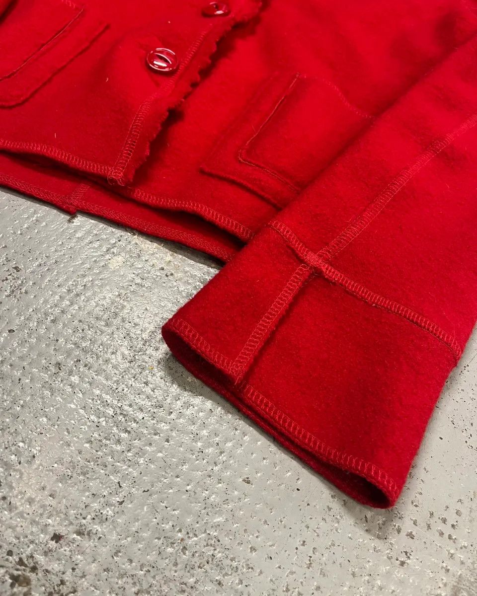 Marithe + Francois Girbaud 1990s Marithé + François Girbaud Red Wool Scalloped Collar Jacket Size M / US 6-8 / IT 42-44 - 6 Thumbnail