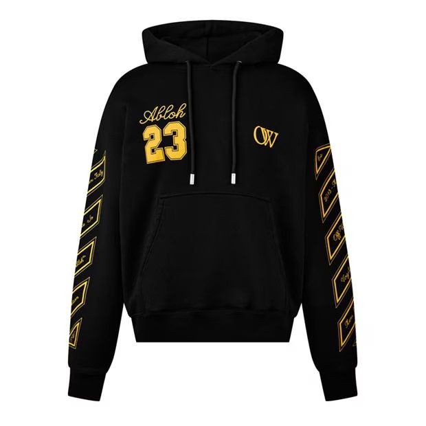 image of Off White O1G2R1Mq0424 Hoodies In Black & Gold in Black/Gold, Men's (Size 2XL)