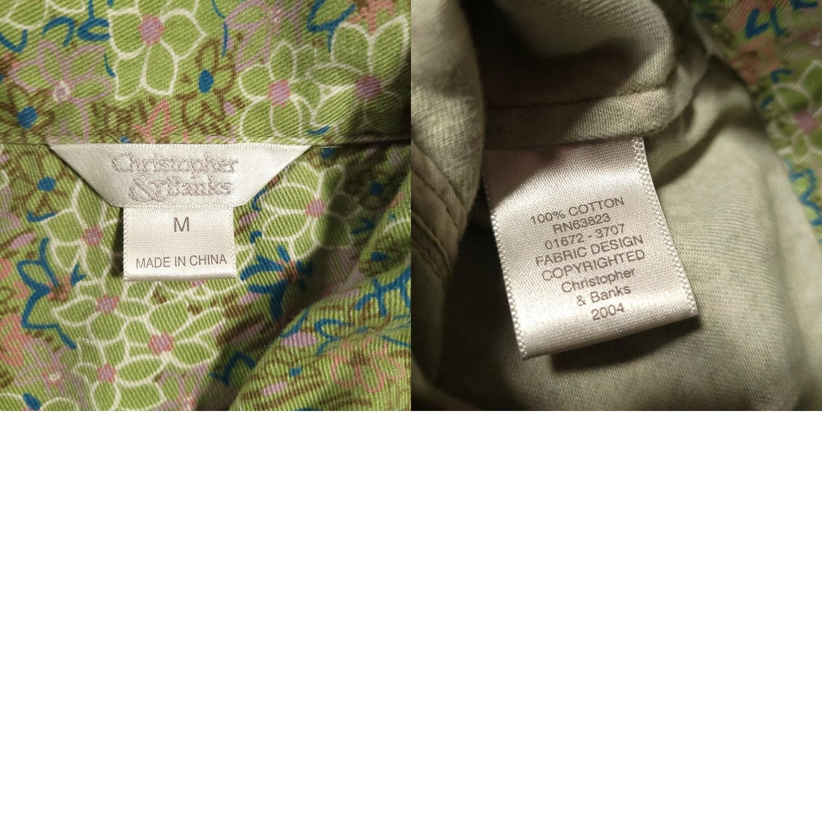 Vintage Christopher & Banks Women Denim Jacket Size M Button Up Floral Y2K Size M / US 6-8 / IT 42-44 - 9 Thumbnail